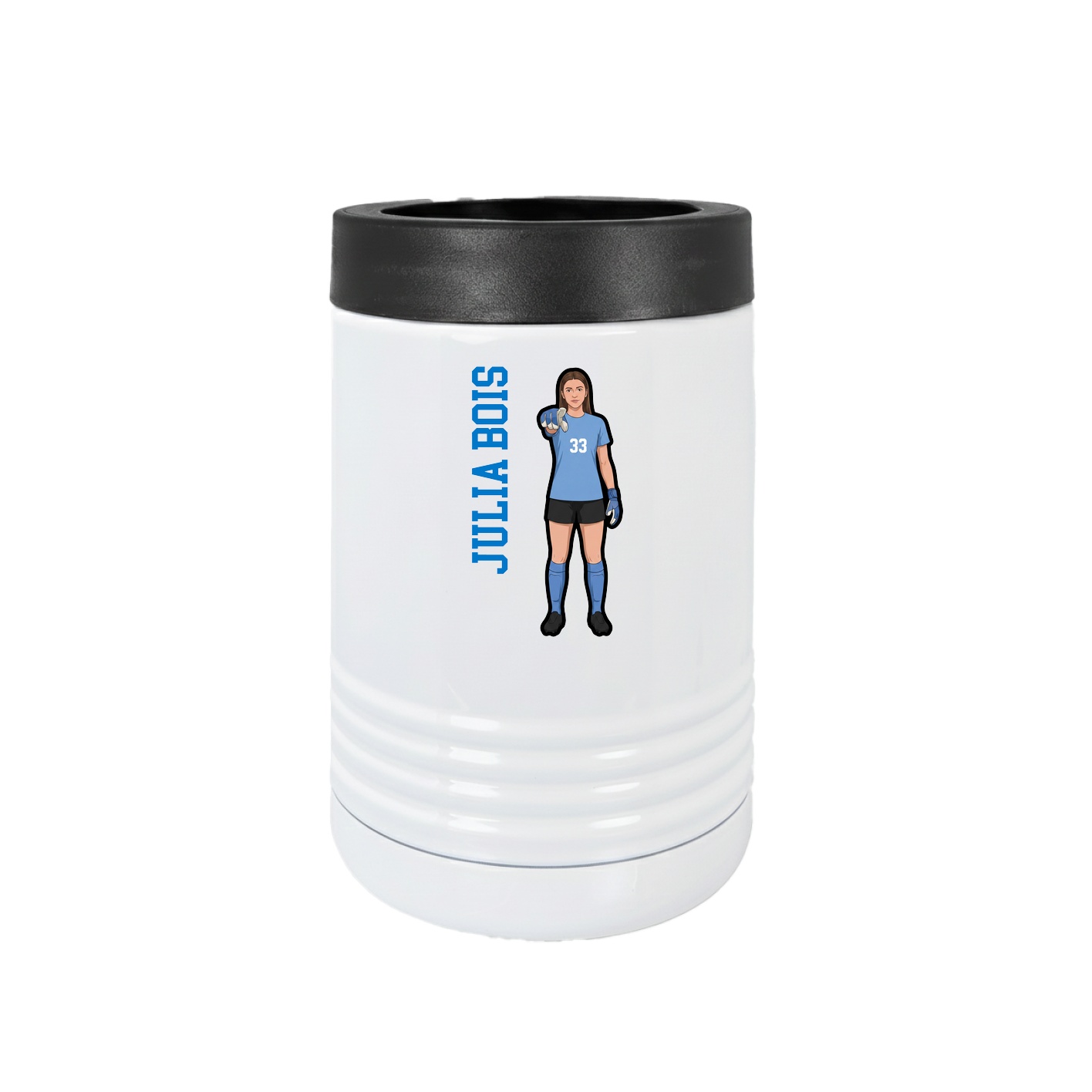 Beverage Holder — Name Vertical in White