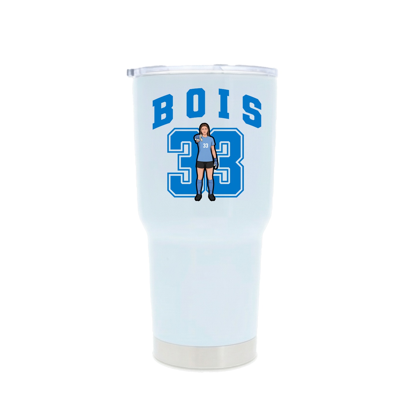30oz Stainless Steel Tumbler — Number in White