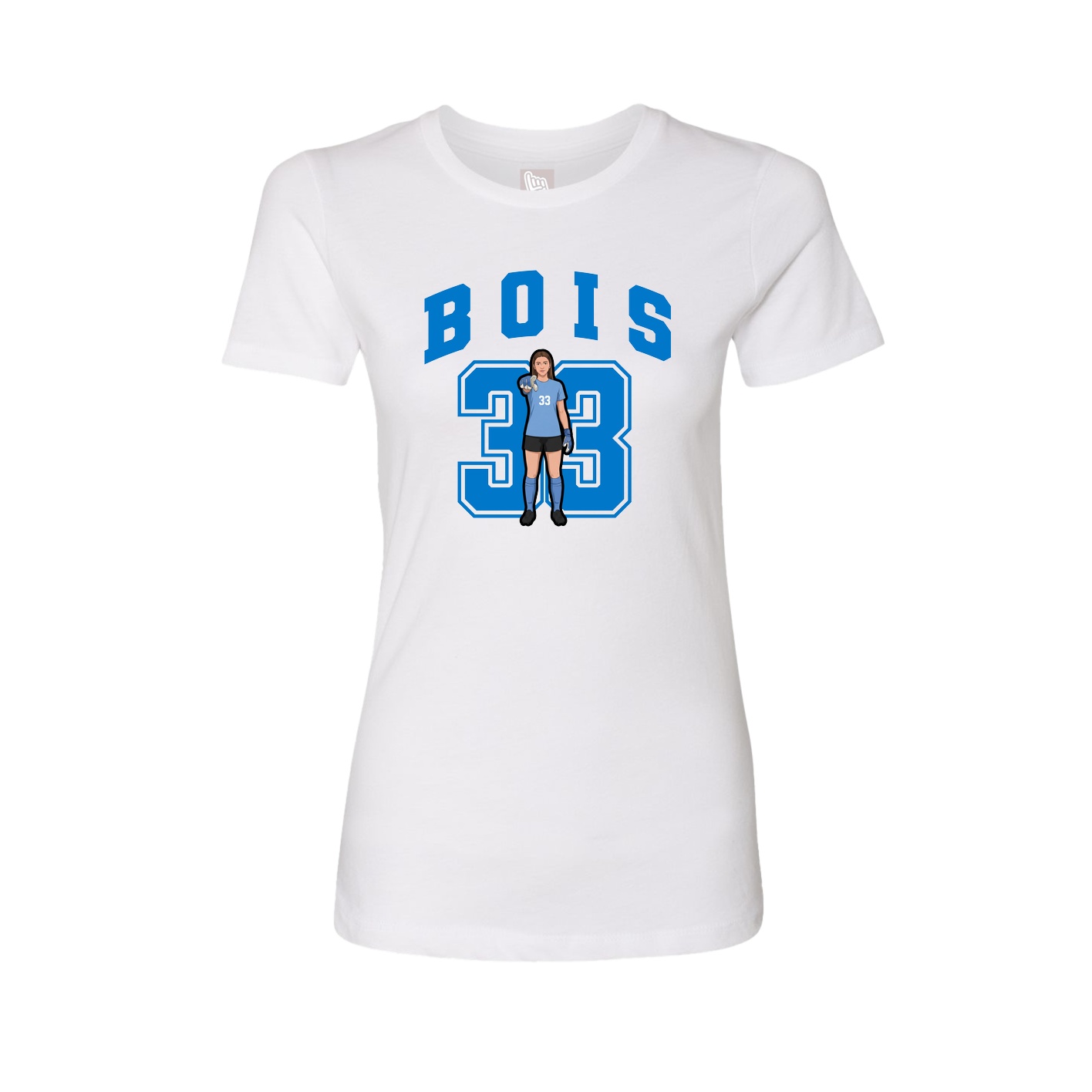 Fitted Women's Tee — Number in White