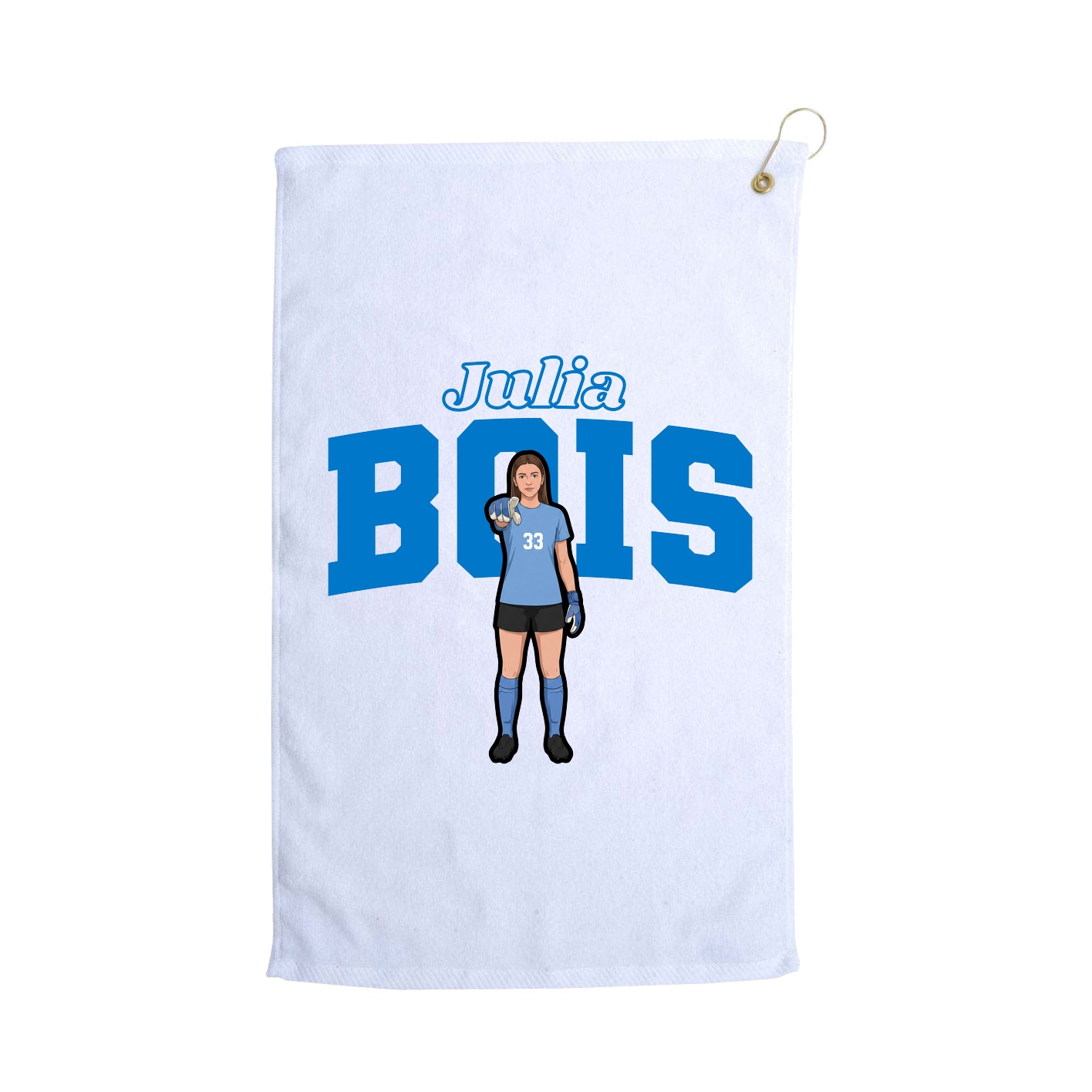 Golf Towel — Name Arch in White