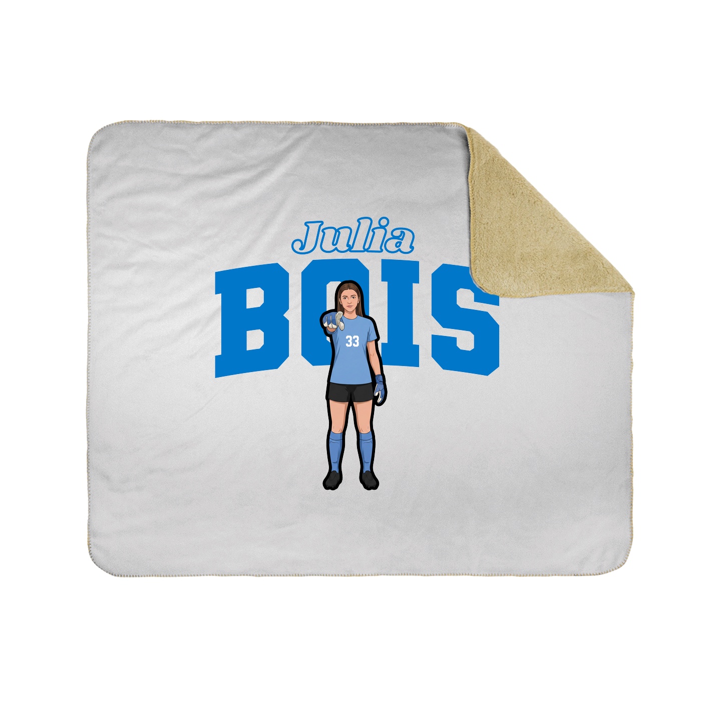 Throw Blanket — Name Arch in White