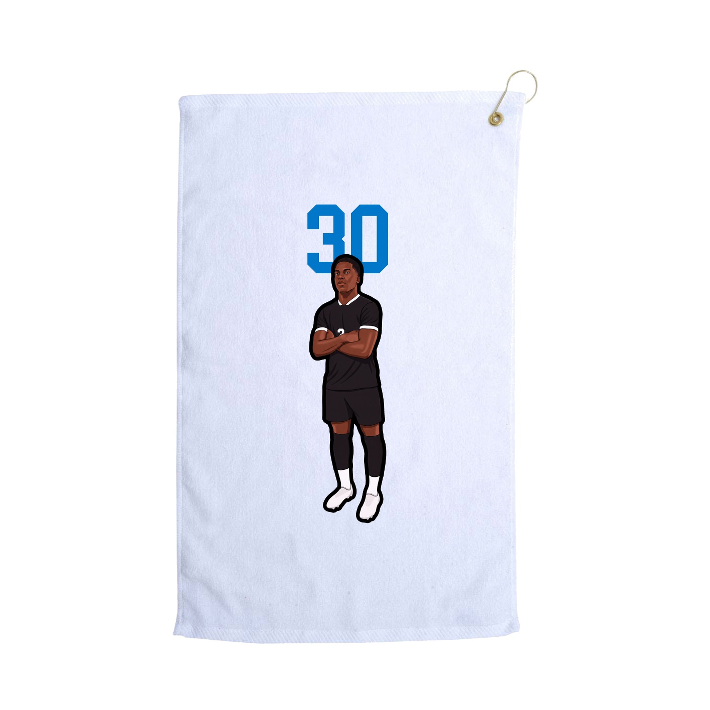 Golf Towel — Number Top in White
