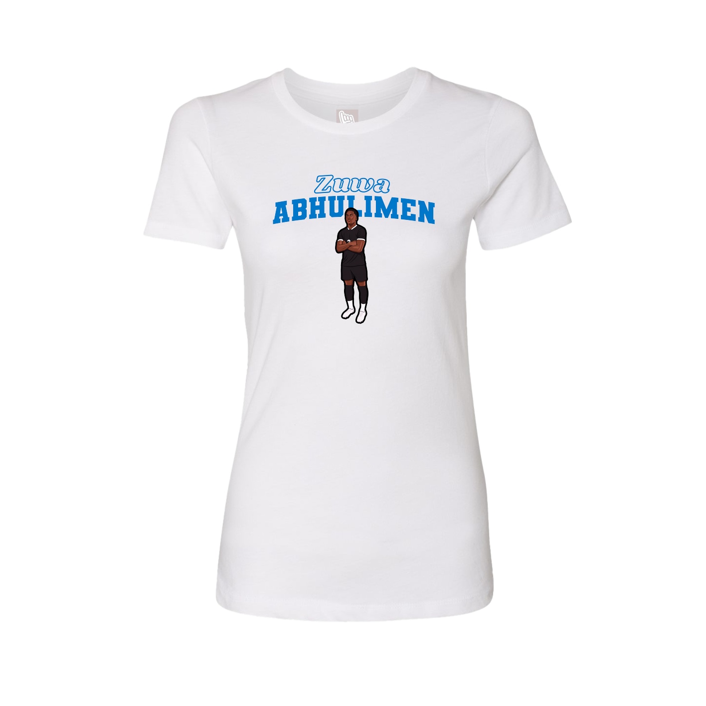 Fitted Women's Tee — Name Arch in White