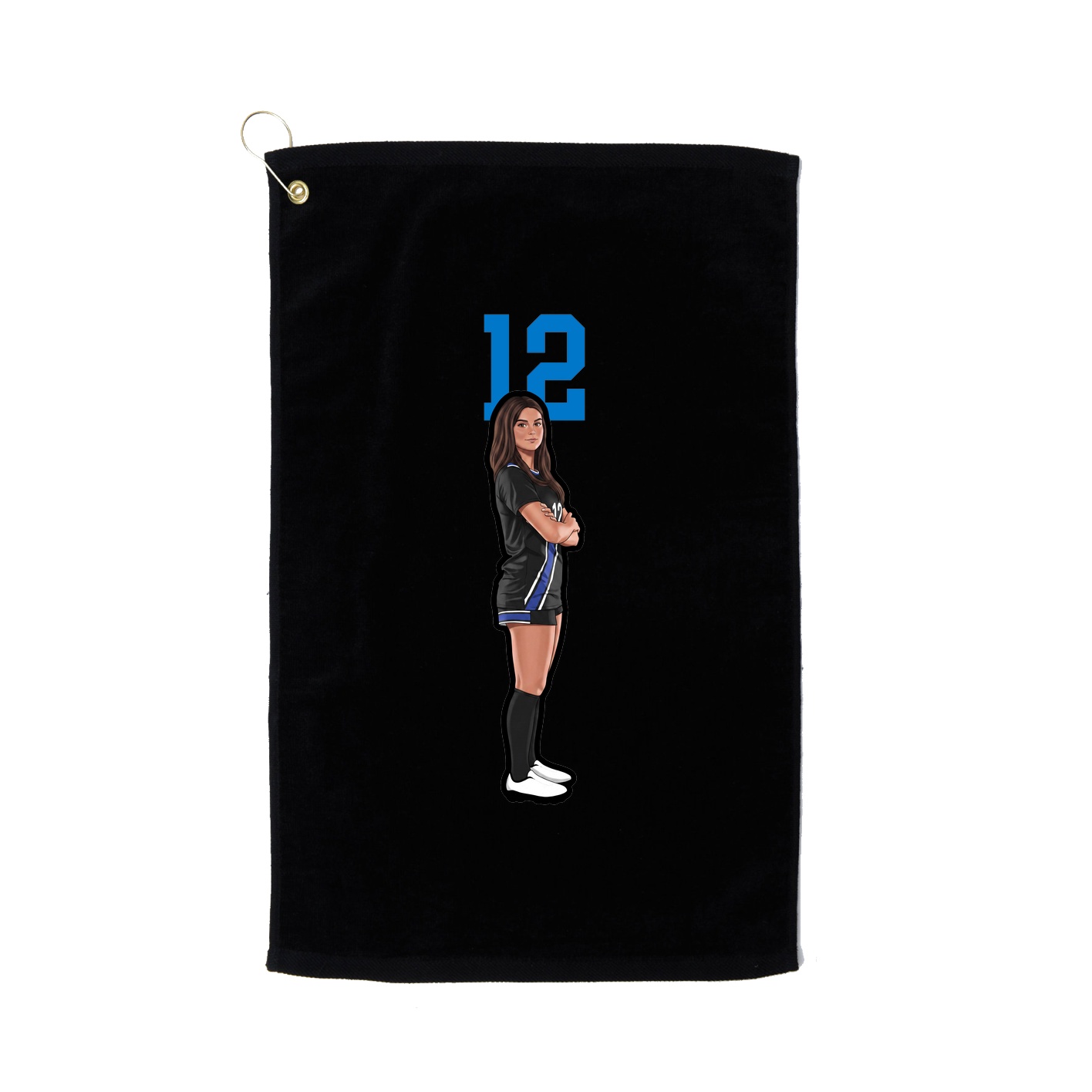 Golf Towel — Number Top in Black