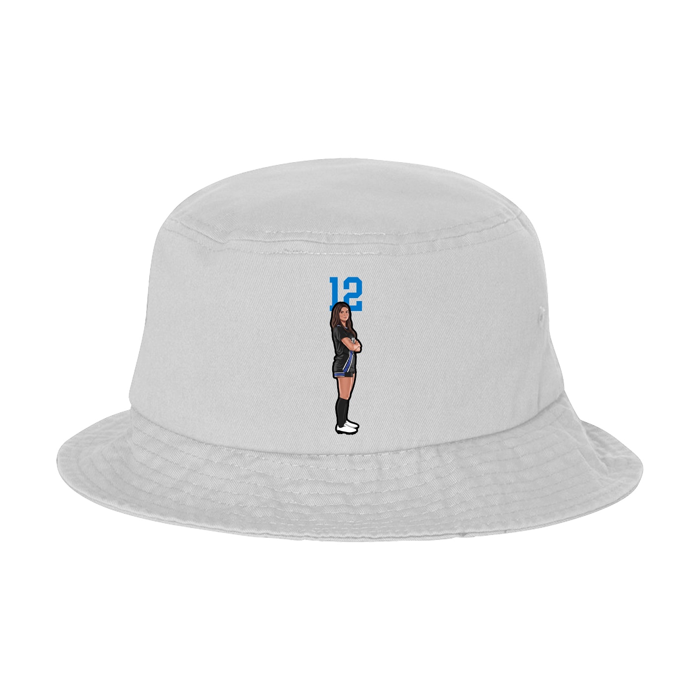 Bucket Cap — Number Top in White