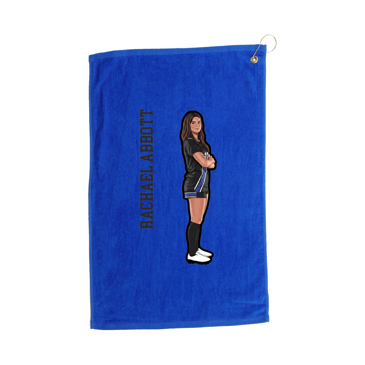 Golf Towel — Name Vertical in Royal