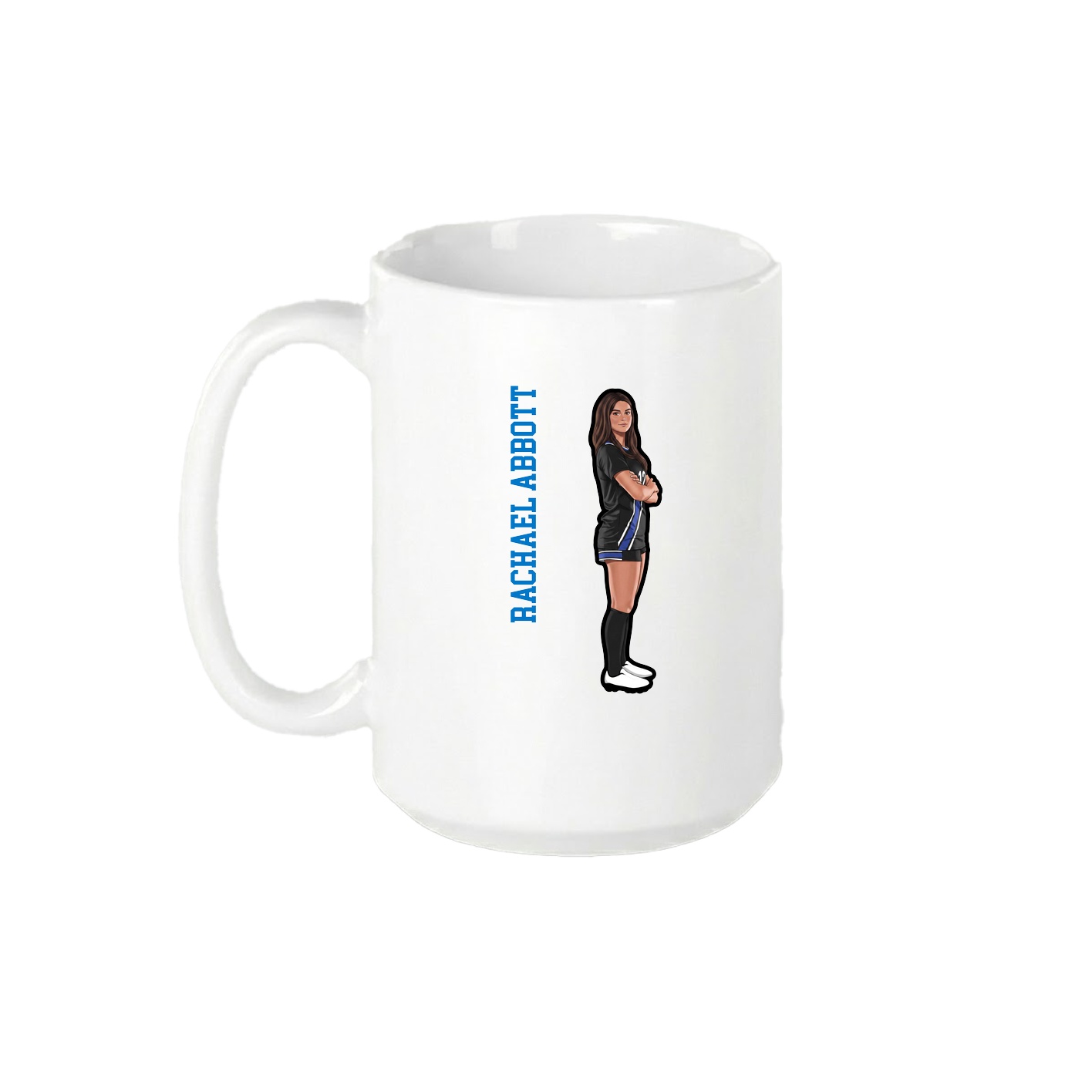 15oz Coffee Mug — Name Vertical in White