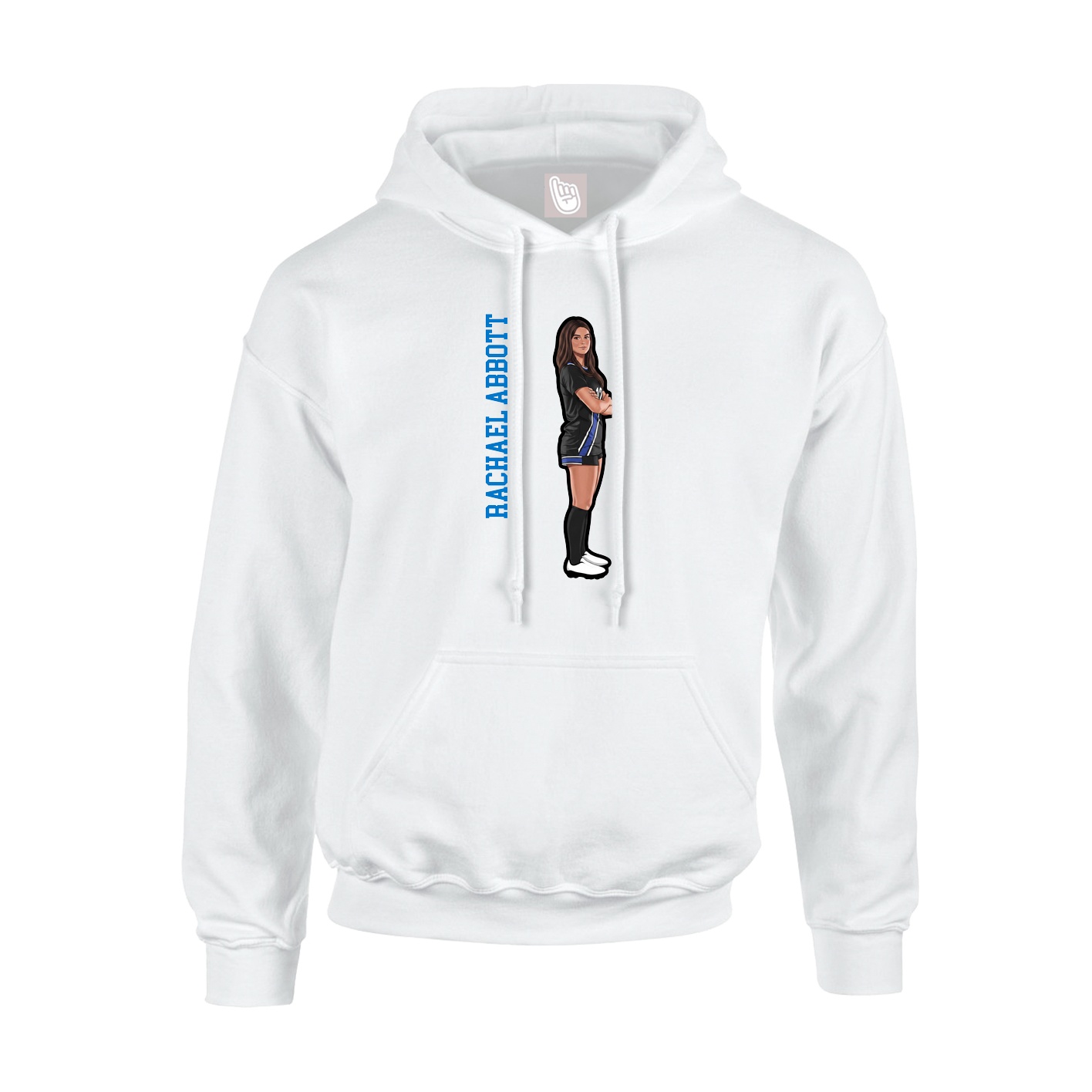 Hoodie — Name Vertical in White