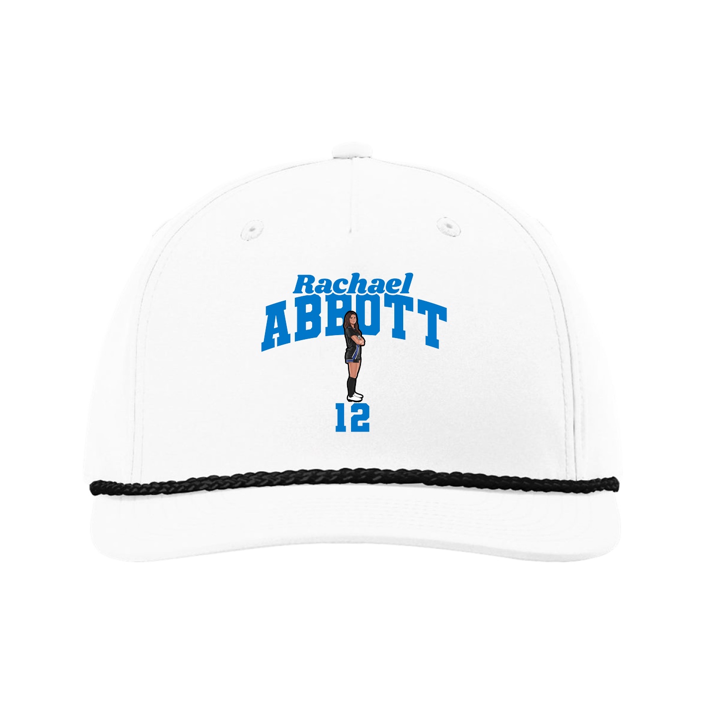 Five-Panel Classic Rope Cap — Signature Arch in White