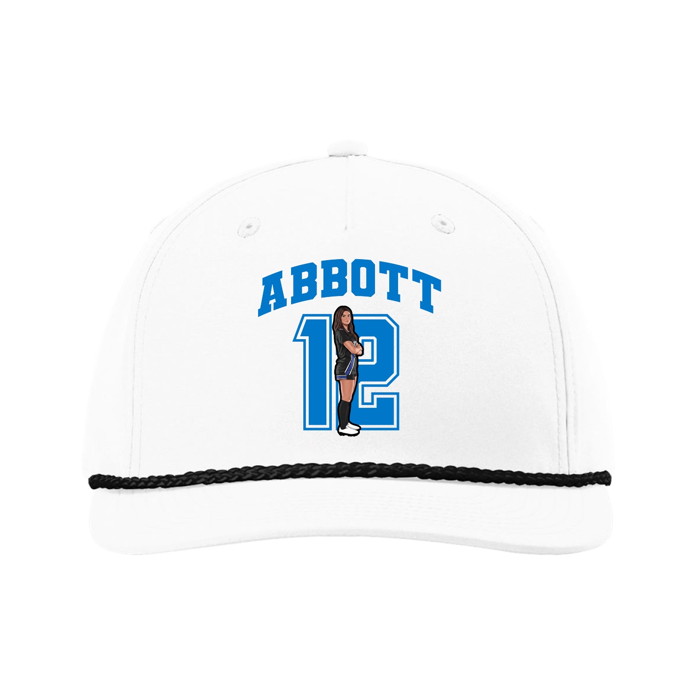 Five-Panel Classic Rope Cap — Number in White