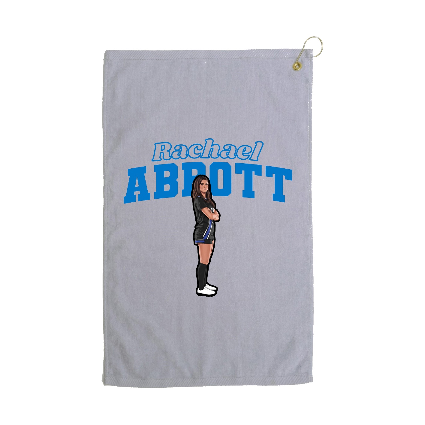 Golf Towel — Name Arch in Grey