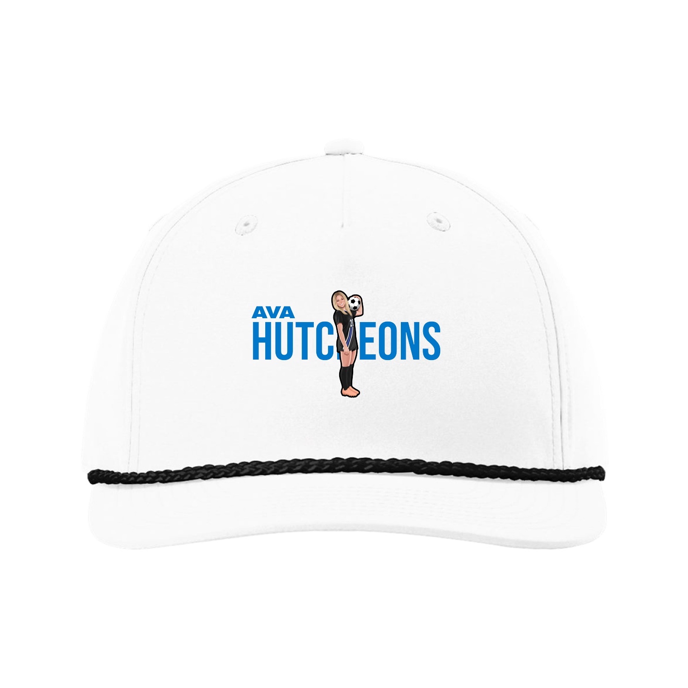 Five-Panel Classic Rope Cap — Player Name in White