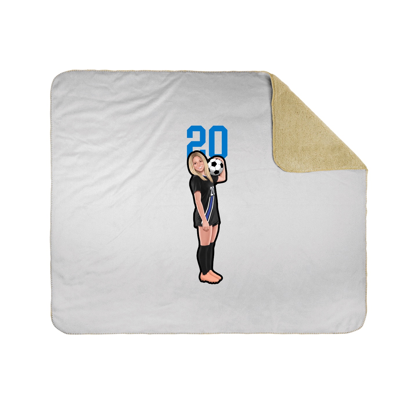 Throw Blanket — Number Top in White