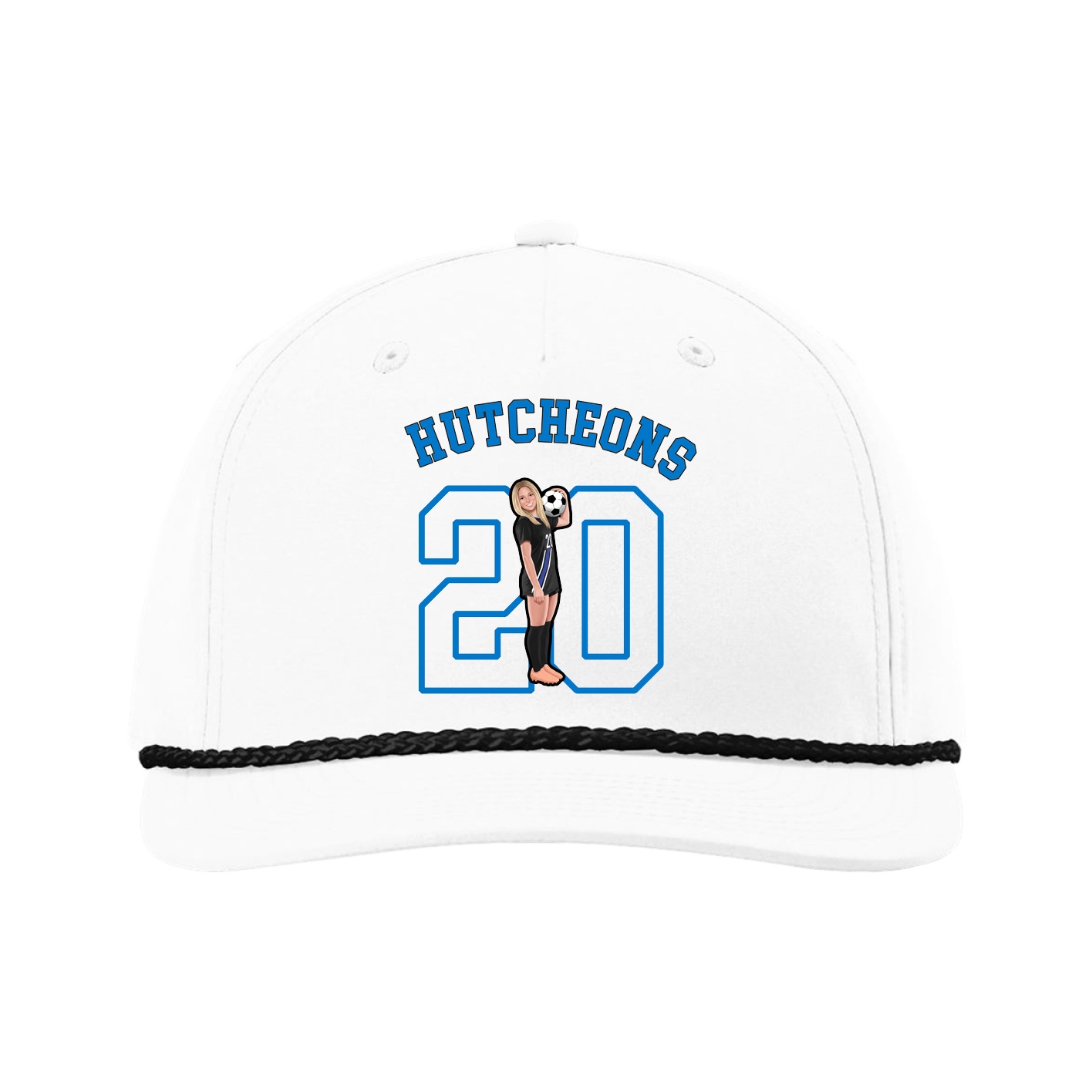 Five-Panel Classic Rope Cap — Shirsey Arch in White