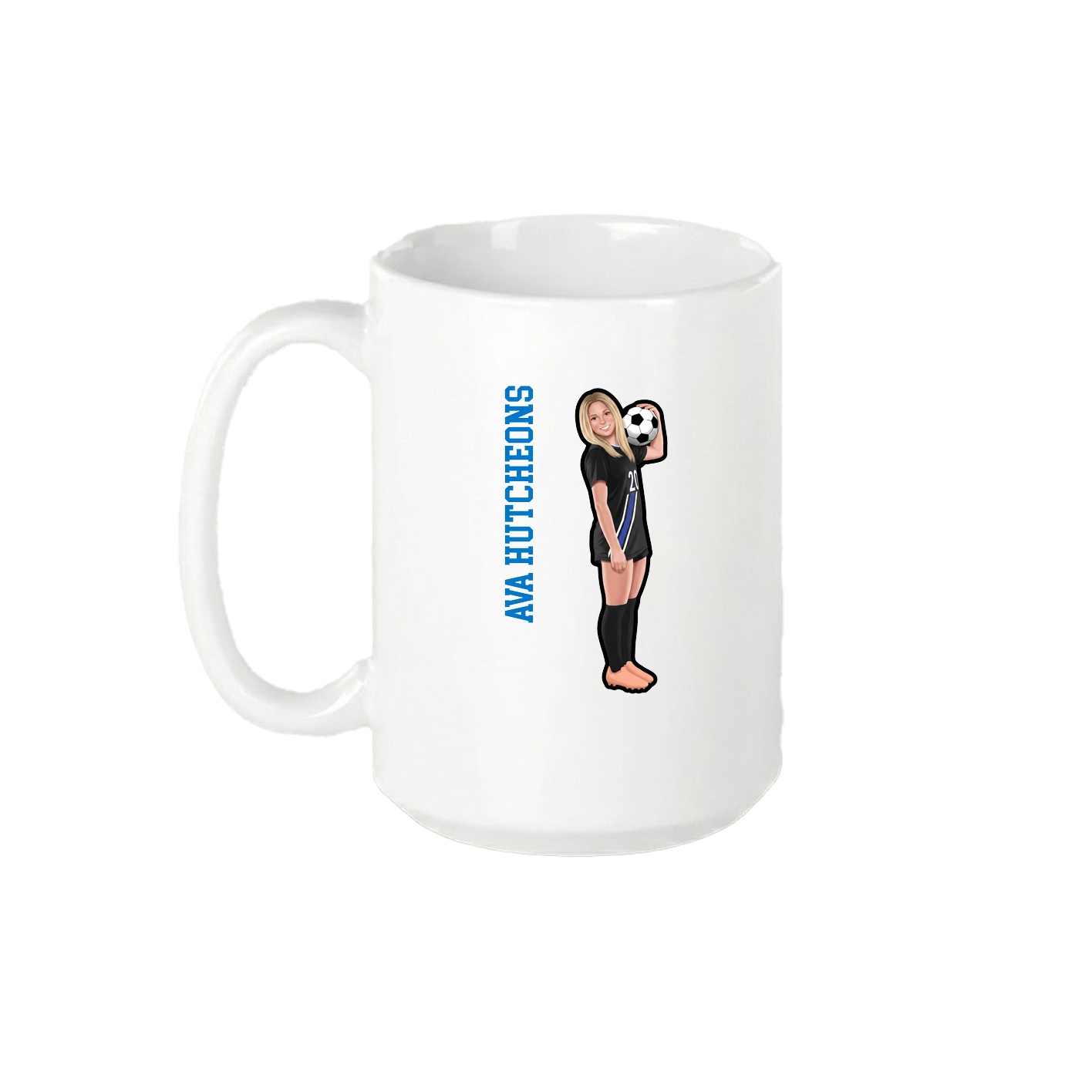 15oz Coffee Mug — Name Vertical in White