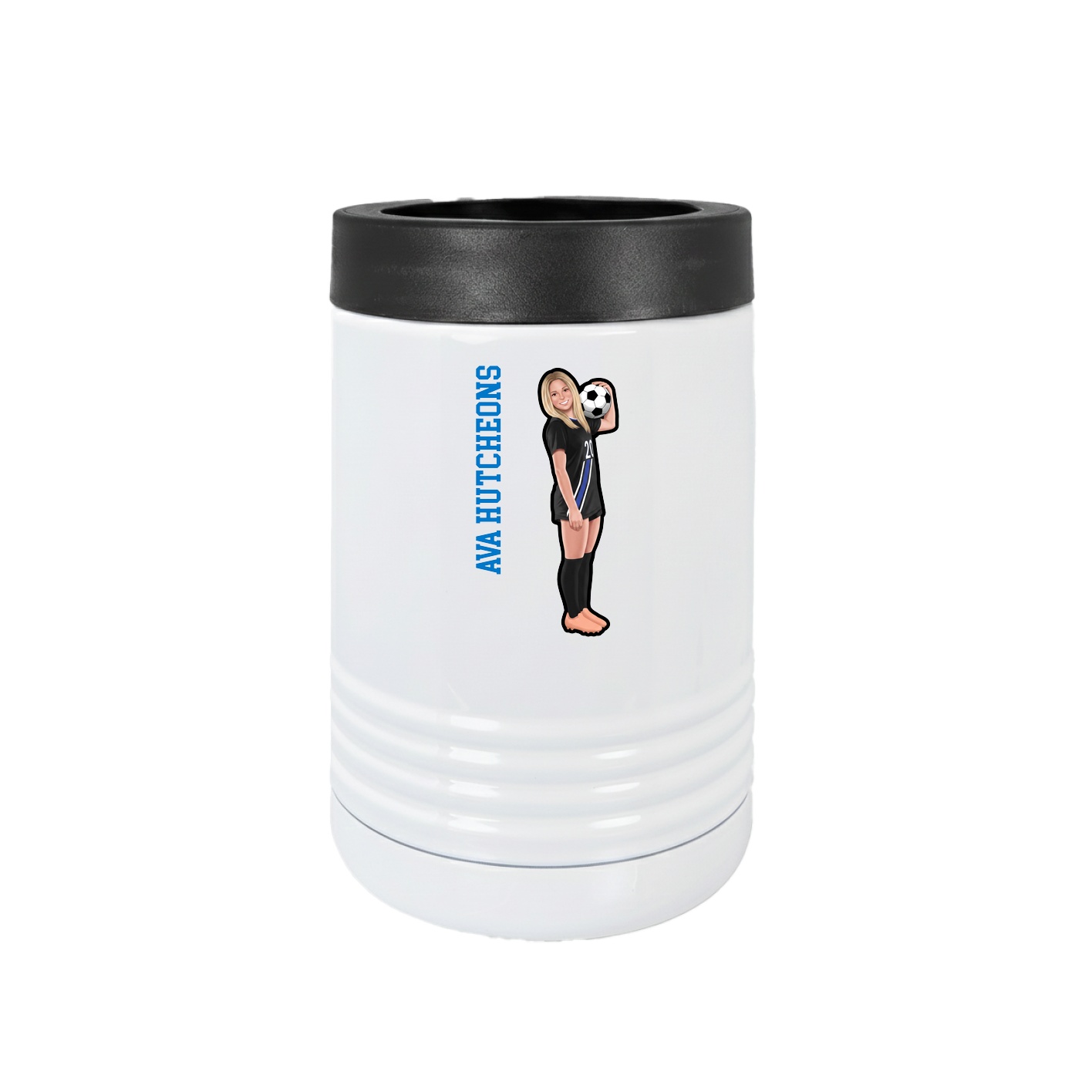Beverage Holder — Name Vertical in White