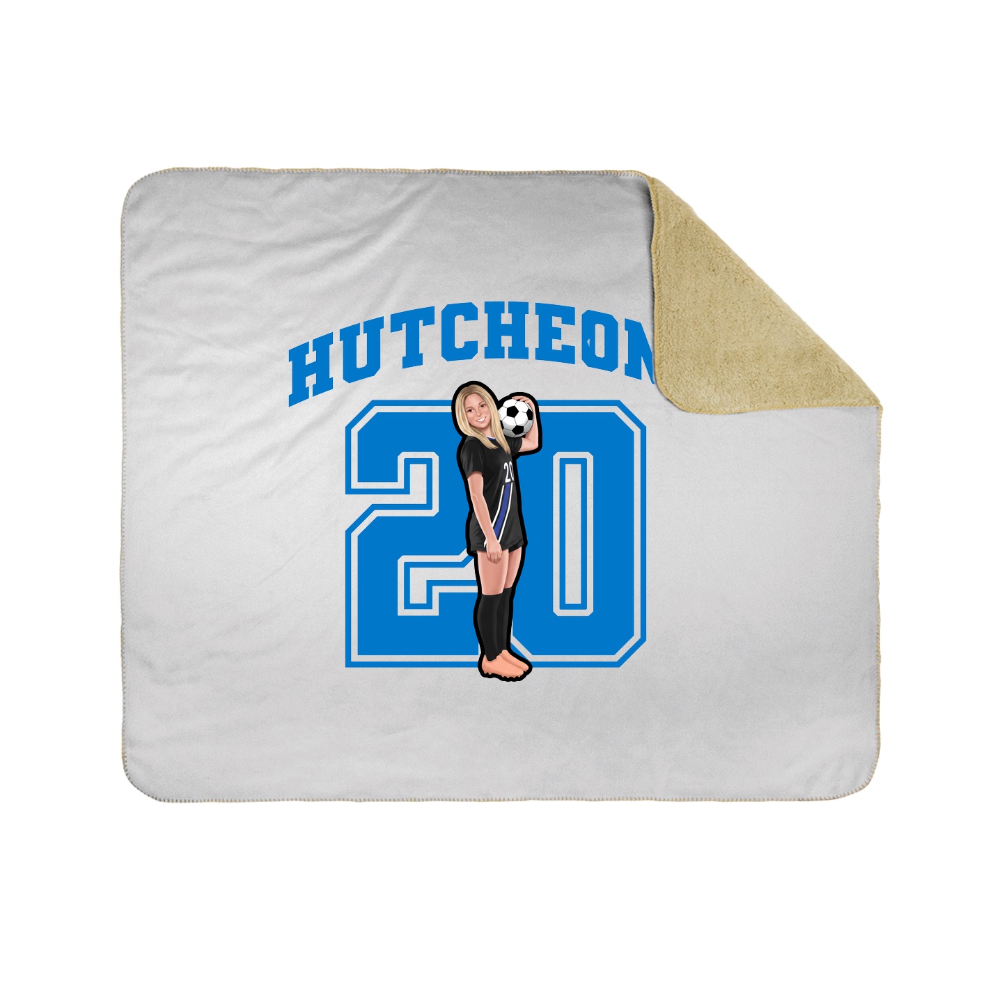 Throw Blanket — Number in White