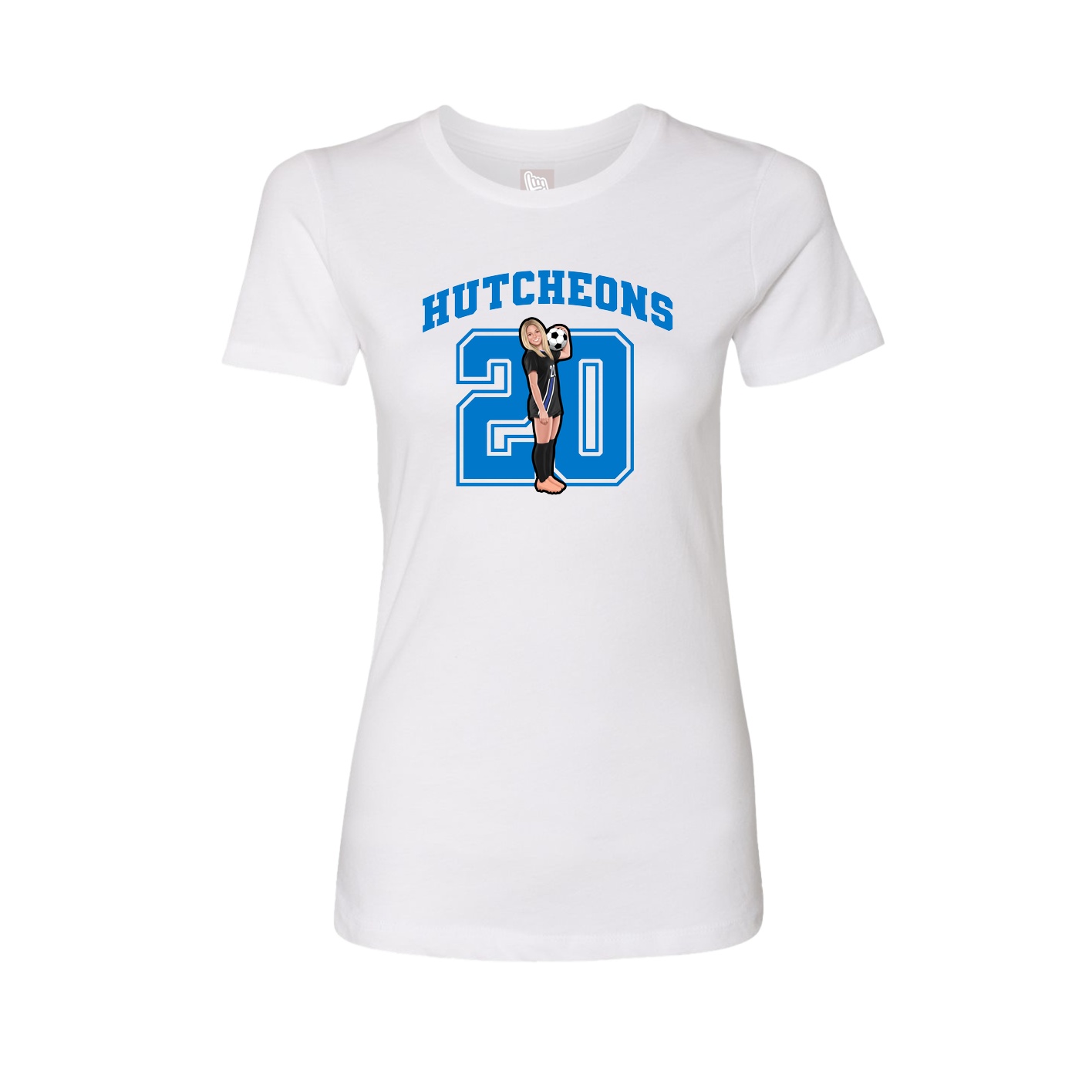 Fitted Women's Tee — Number in White