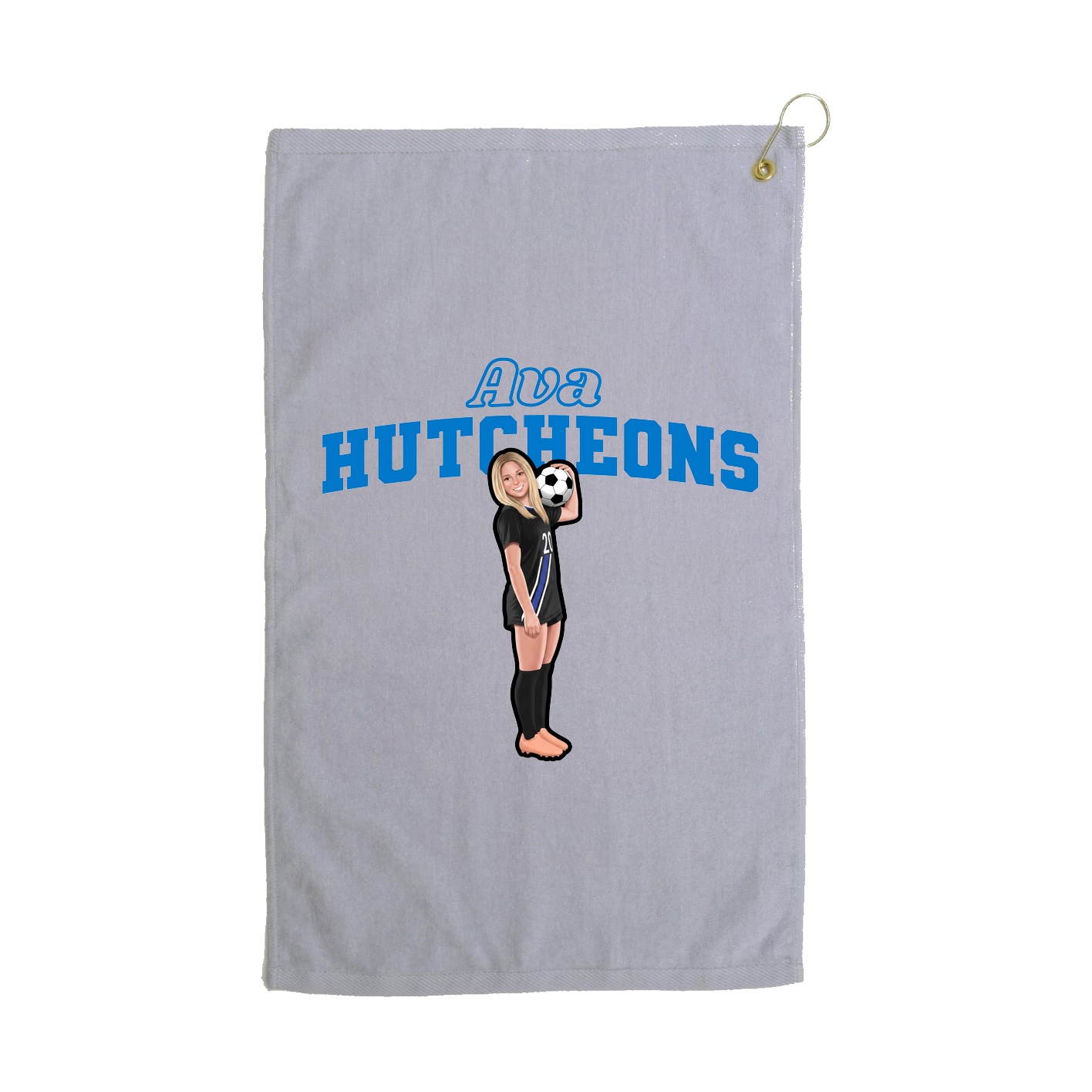 Golf Towel — Name Arch in Grey
