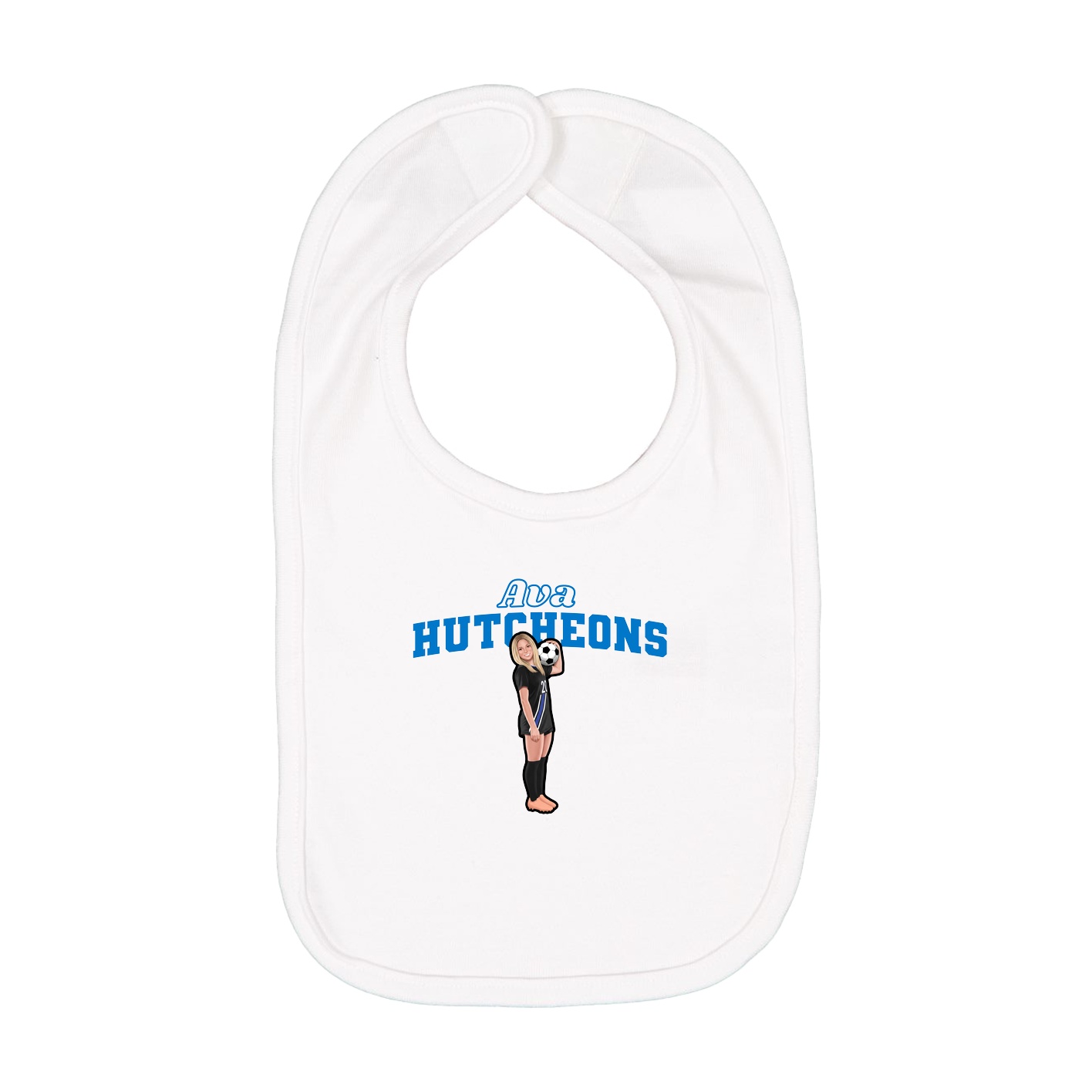Infant Bib — Name Arch in White