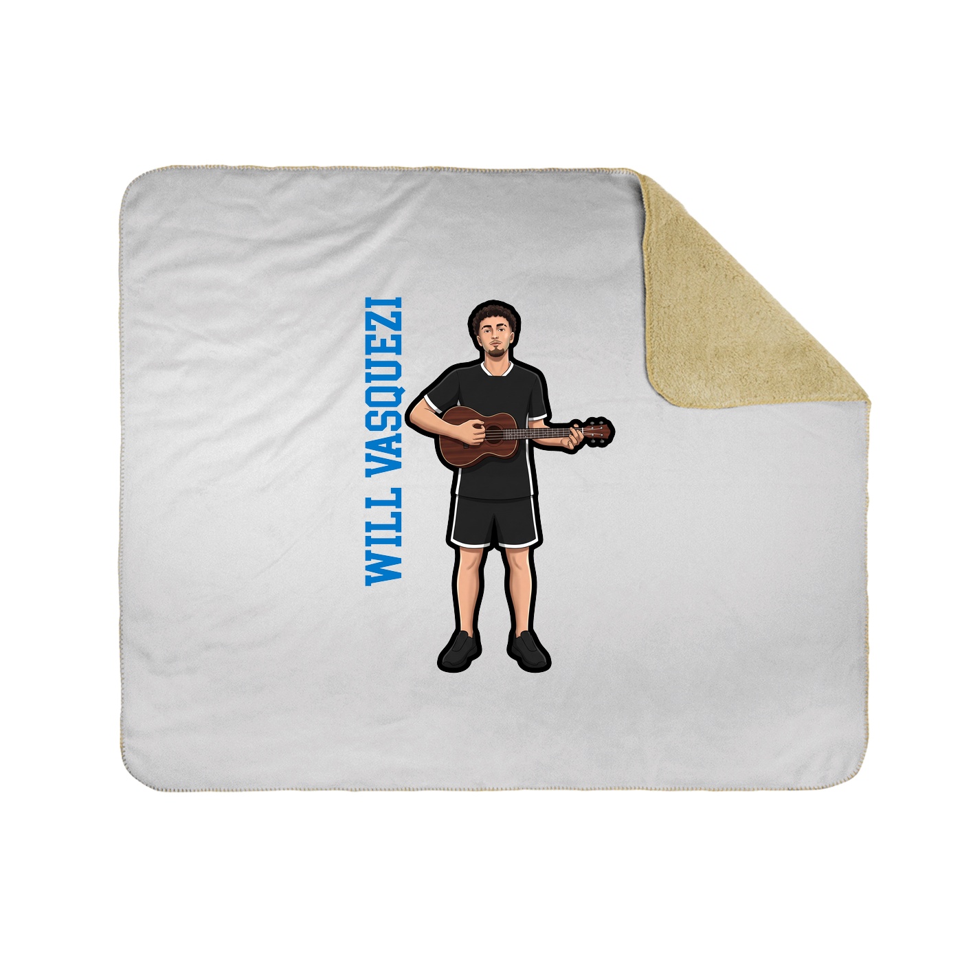 Throw Blanket — Name Vertical in White