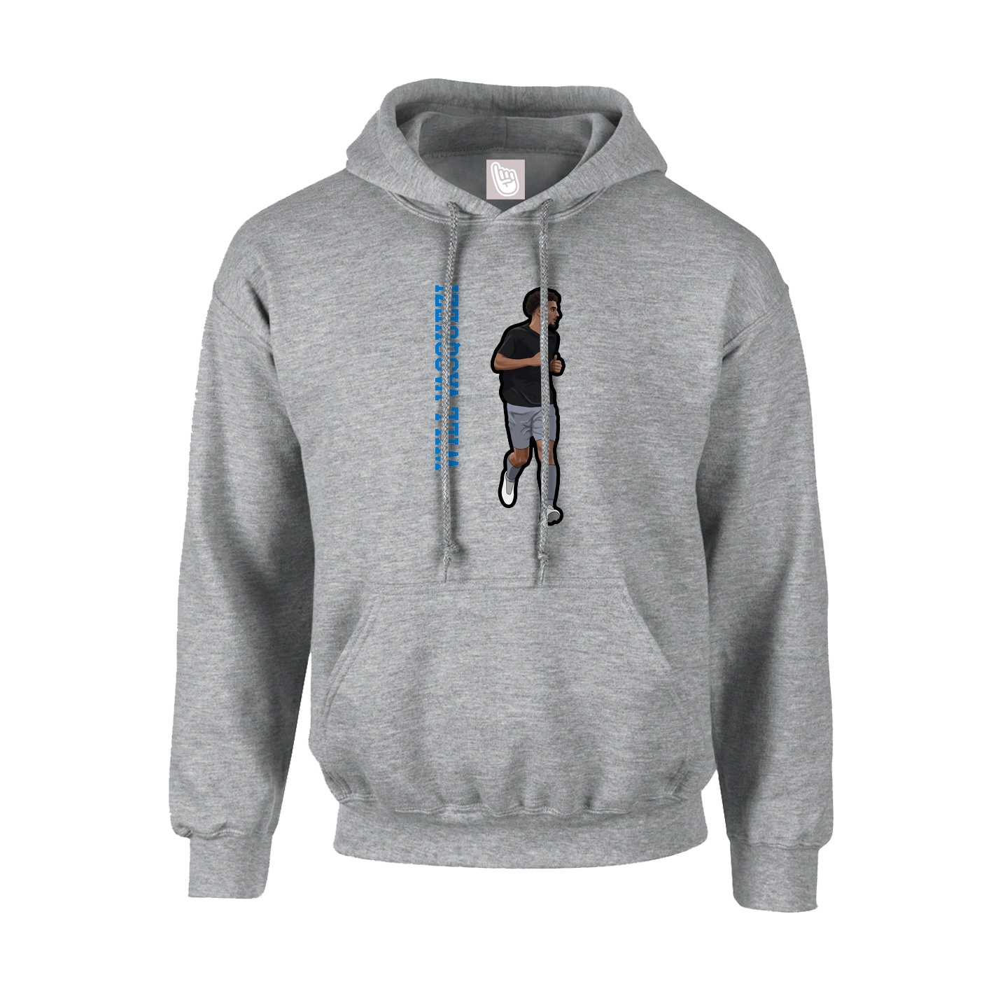 Youth Hoodie — Name Vertical in Grey