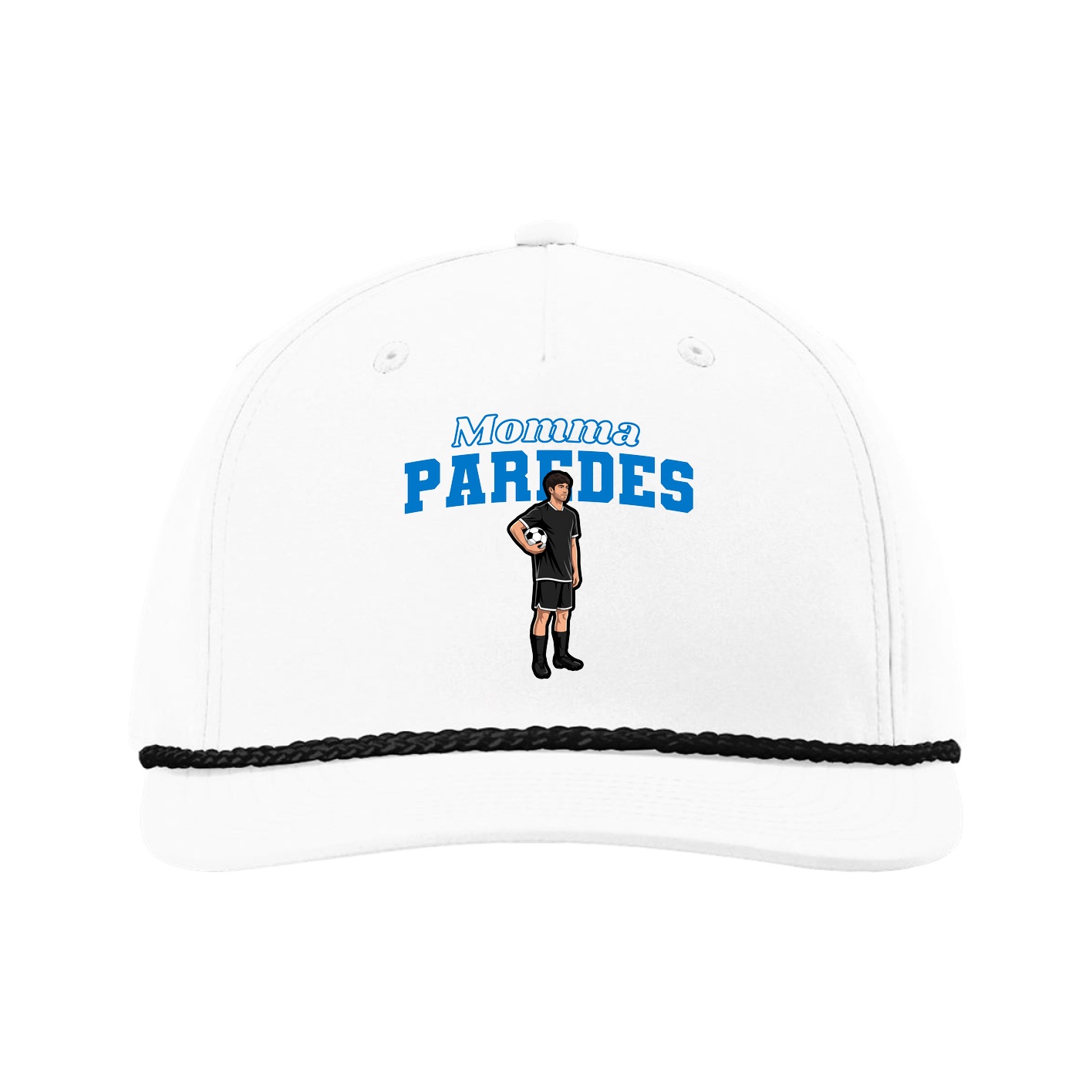 Five-Panel Classic Rope Cap — Mothers Day Block in White