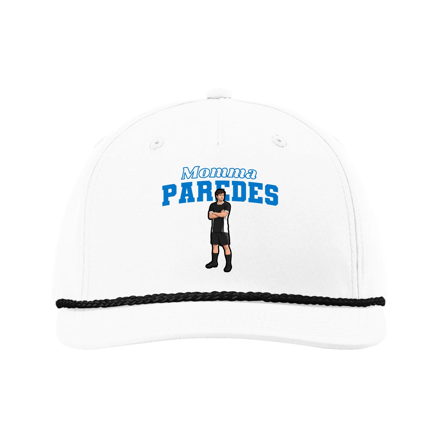 Five-Panel Classic Rope Cap — Mothers Day Block in White