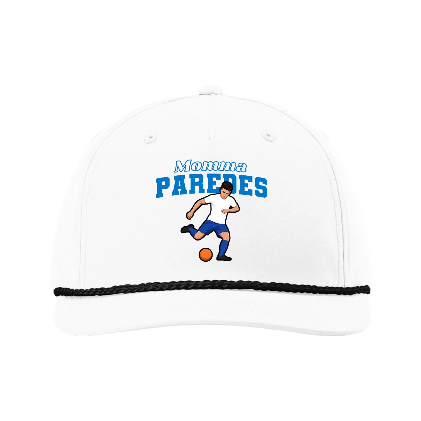 Five-Panel Classic Rope Cap — Mothers Day Block in White