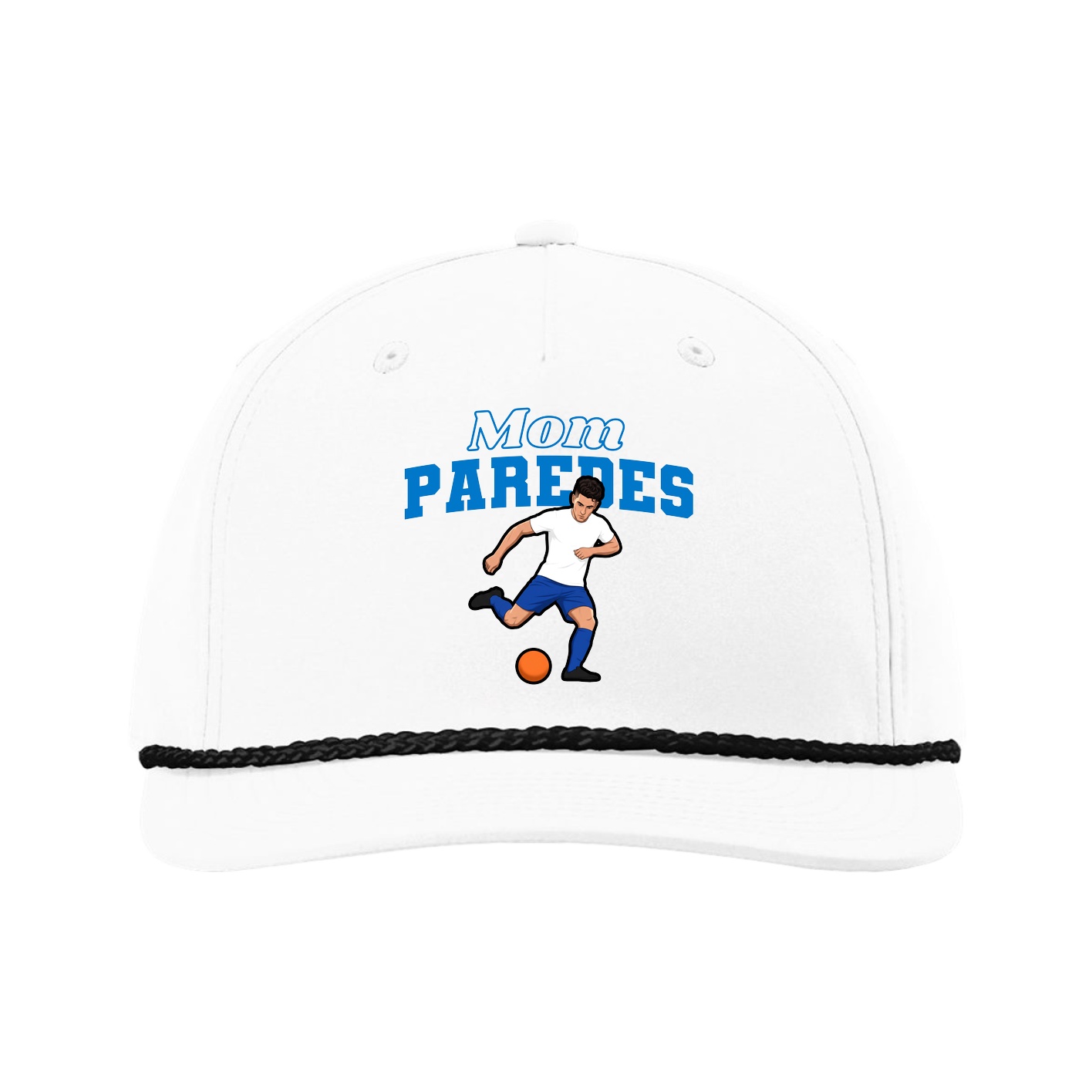 Five-Panel Classic Rope Cap — Mothers Day Block in White
