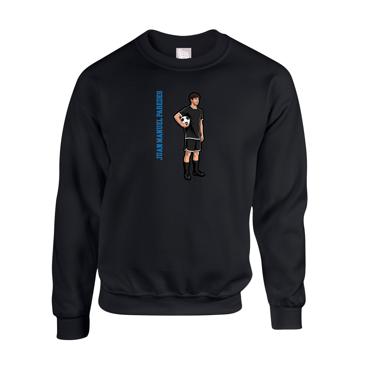 Fleece Crew — Name Vertical in Black