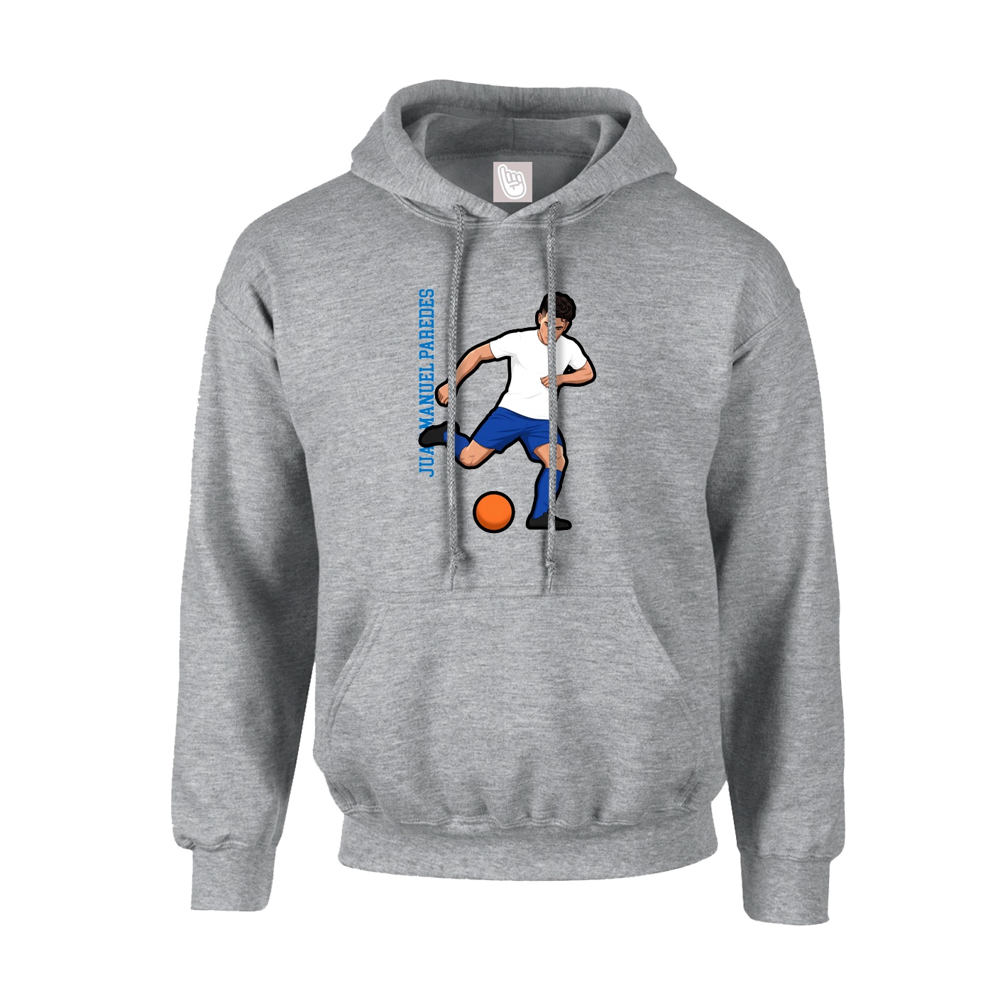 Hoodie — Name Vertical in Grey