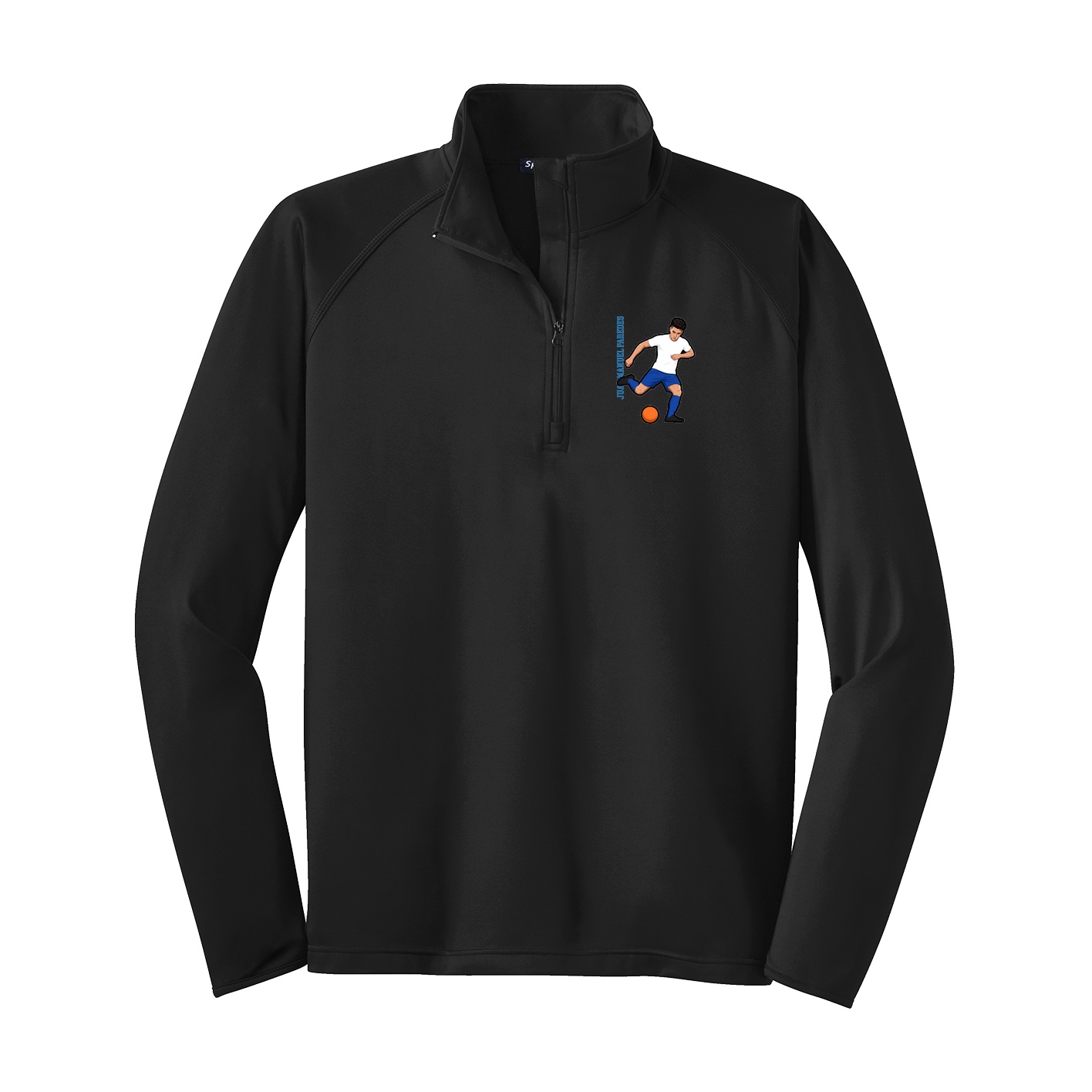 Q-Zip Pullover — Name Vertical in Black
