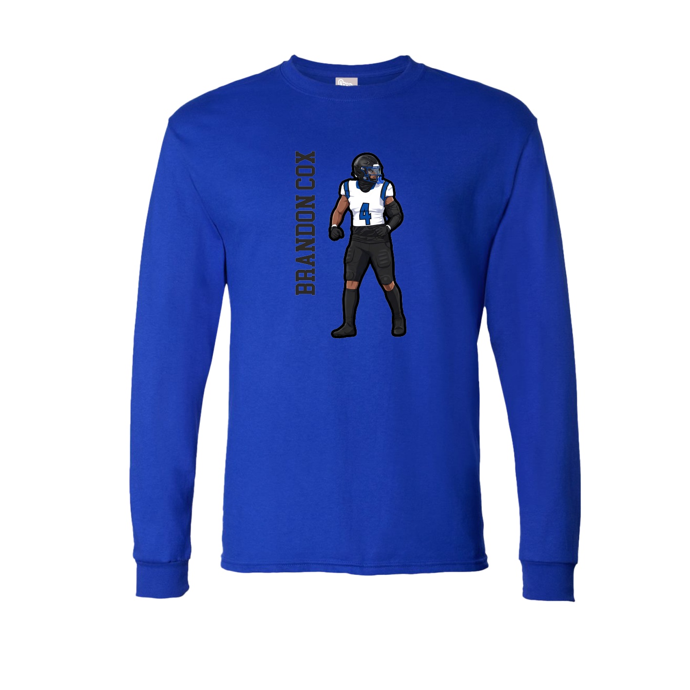 Long Sleeve Tee — Name Vertical in Royal