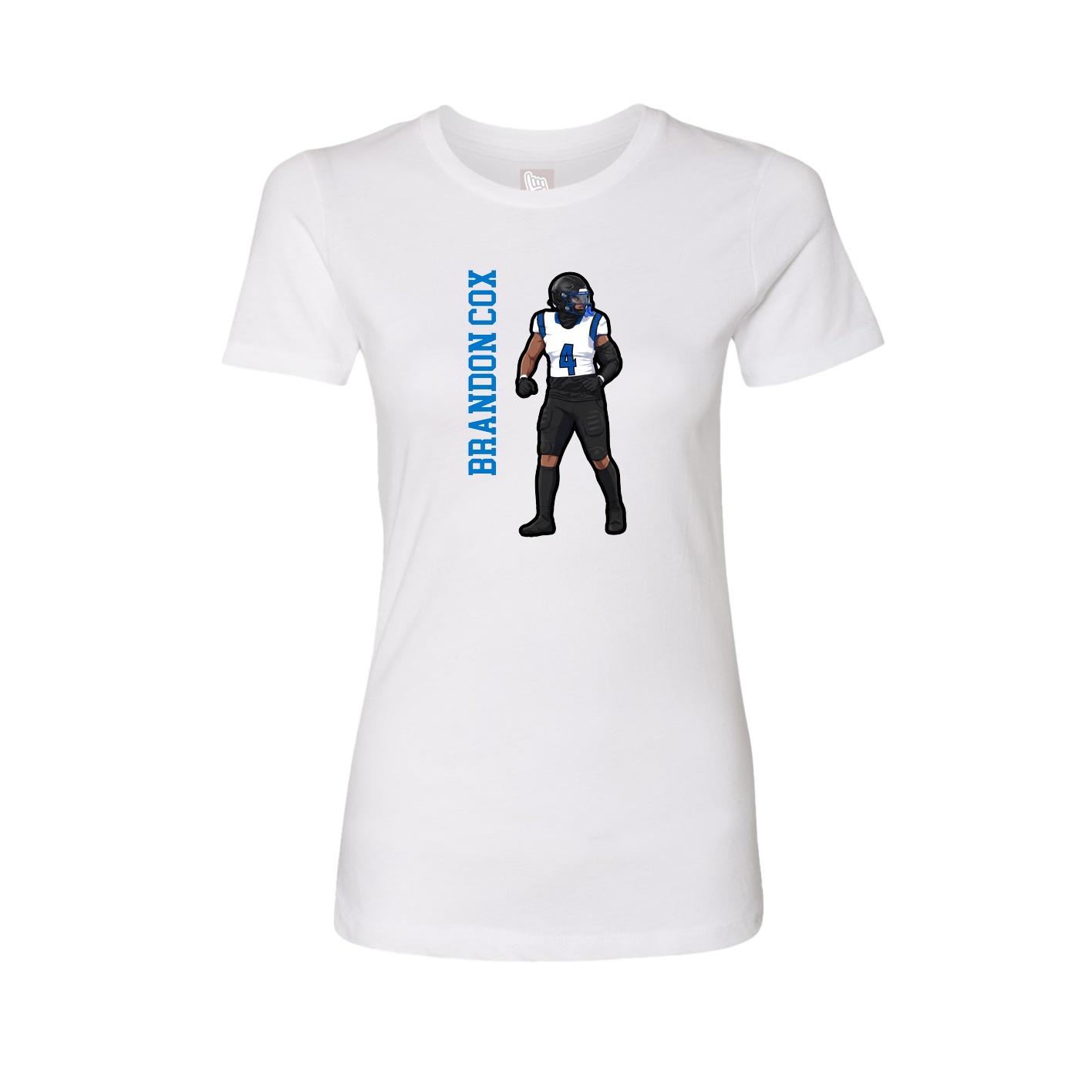 Womens Tee — Name Vertical in White