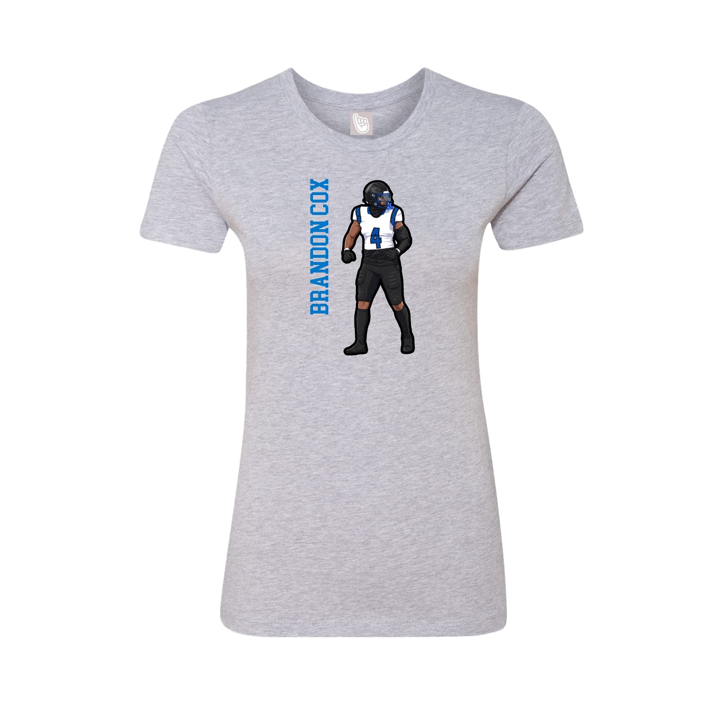 Womens Tee — Name Vertical in Grey
