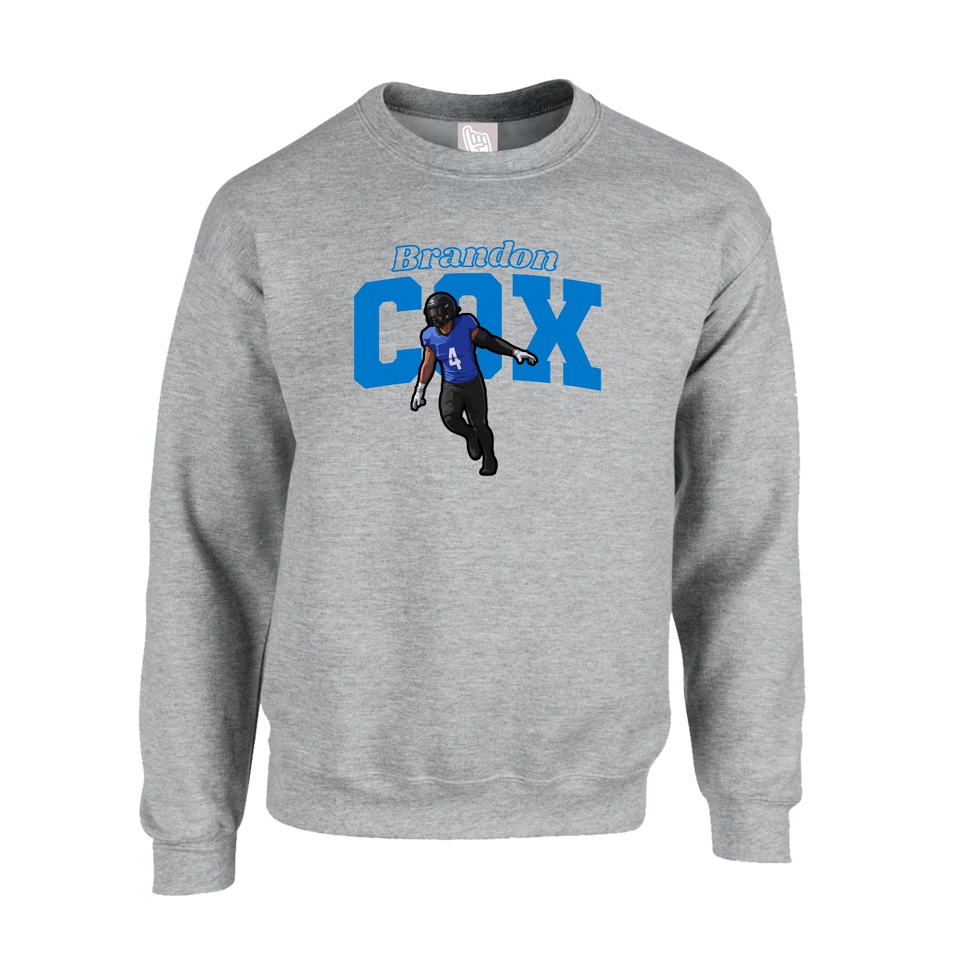 Fleece Crew — Name Arch in Grey
