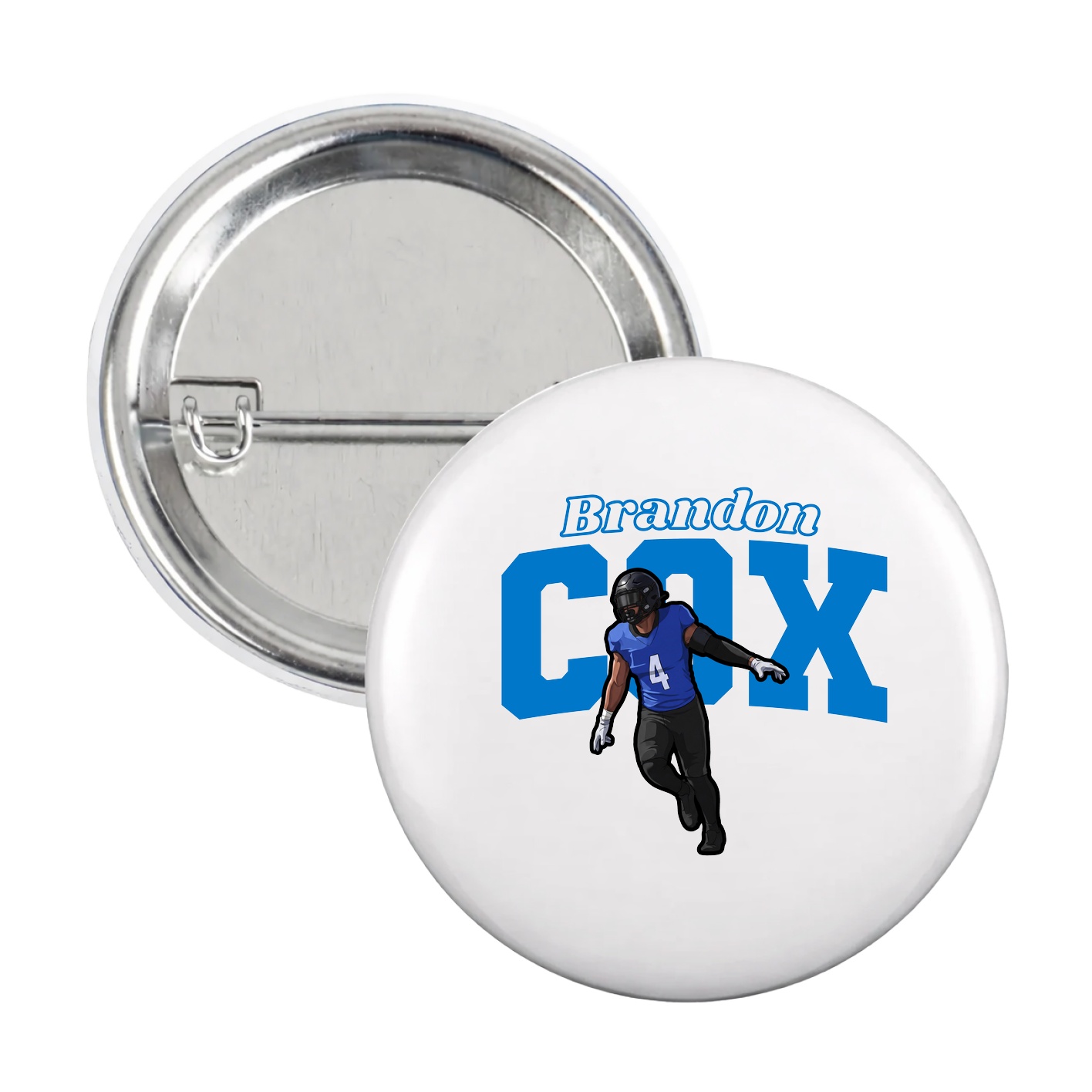 Game Day Button — Name Arch in White