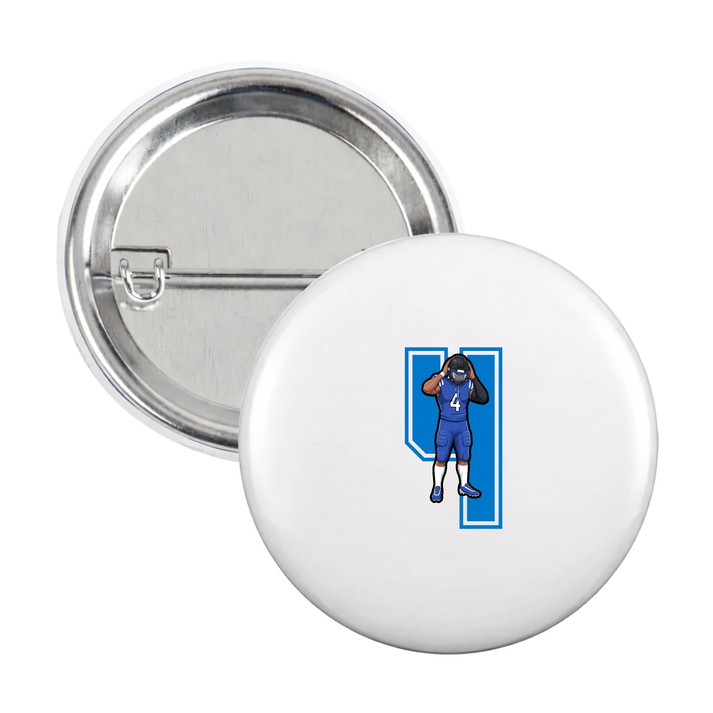 Game Day Button — Number in White