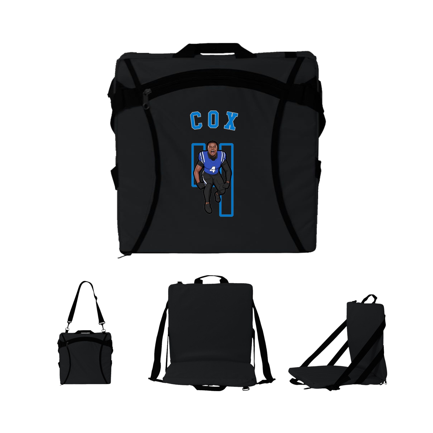 Folding Stadium Seat — Shirsey Arch in Black