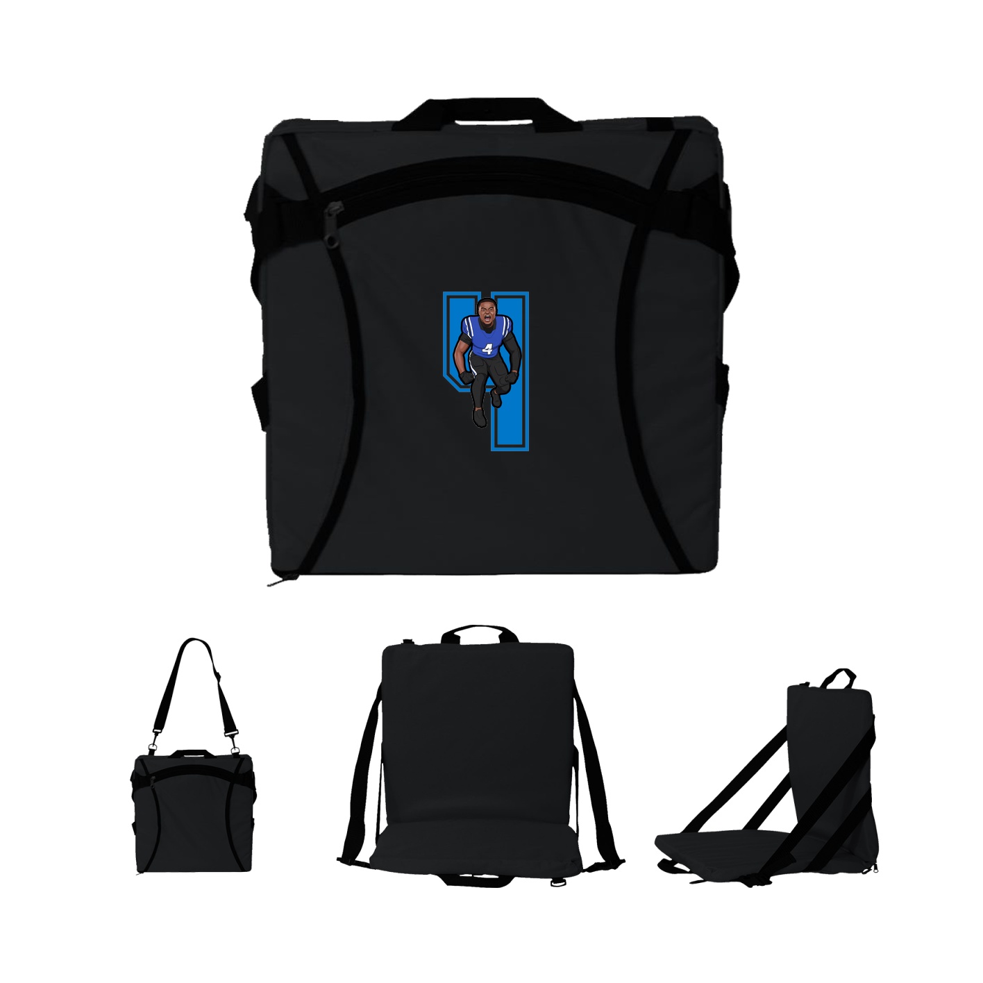 Folding Stadium Seat — Number in Black