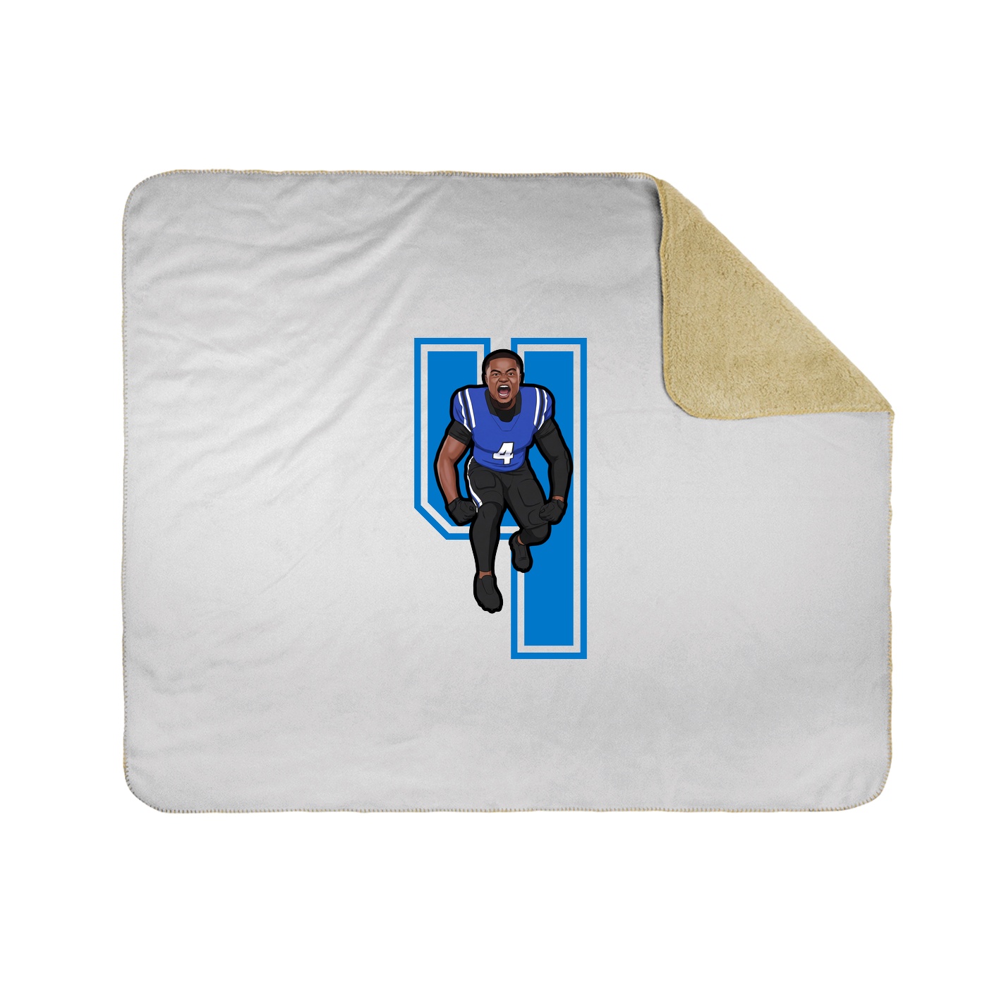 Throw Blanket — Number in White