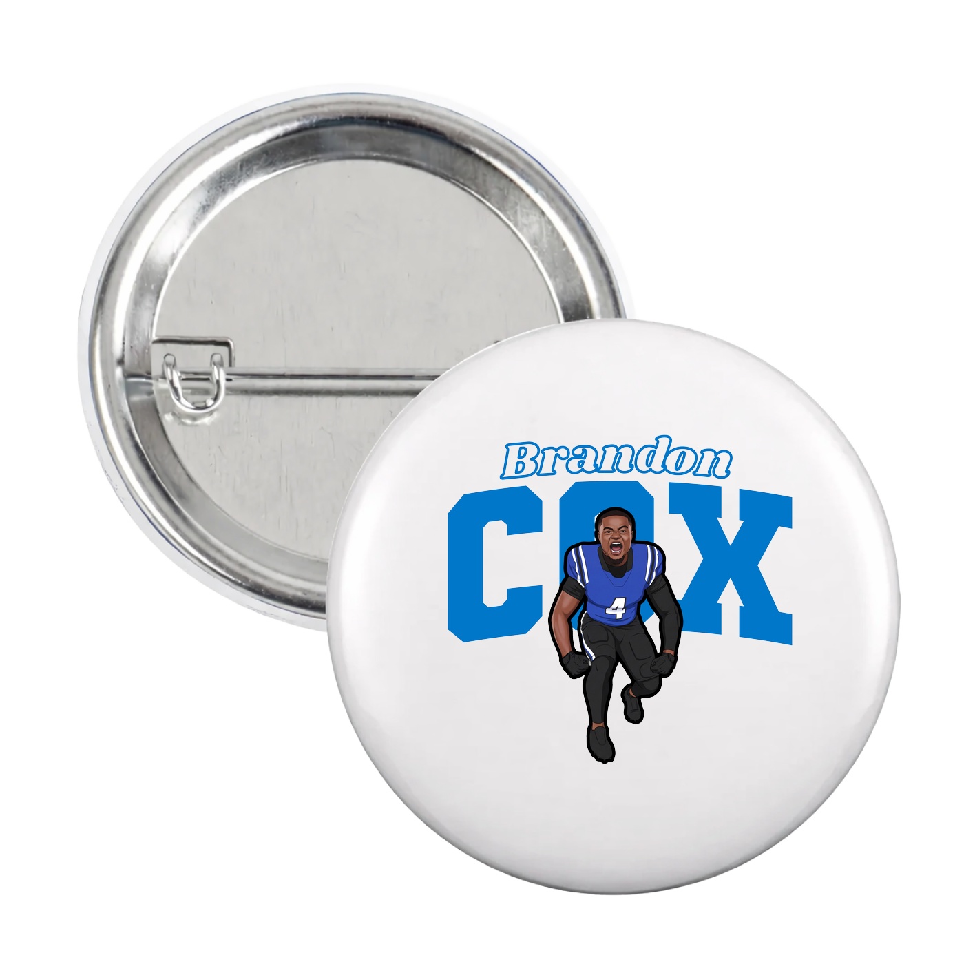 Game Day Button — Name Arch in White