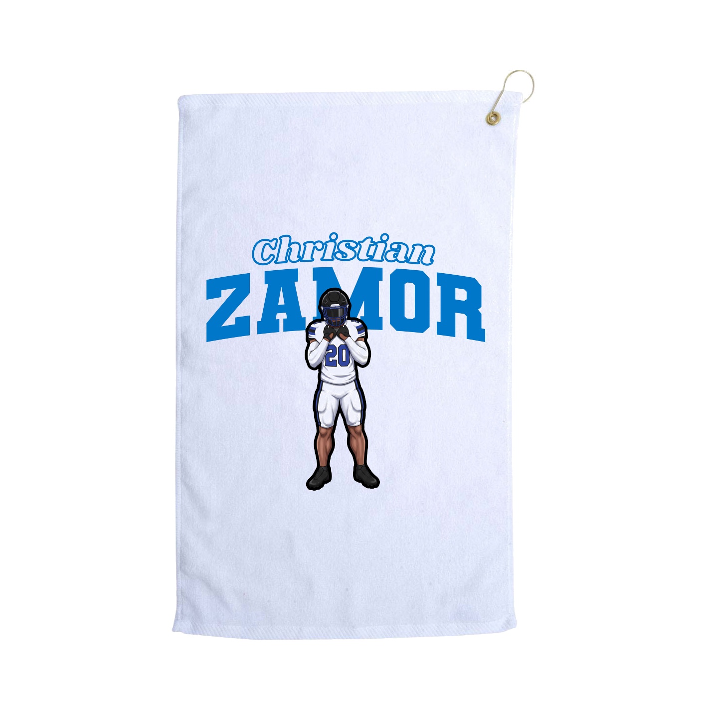 Golf Towel — Name Arch in White