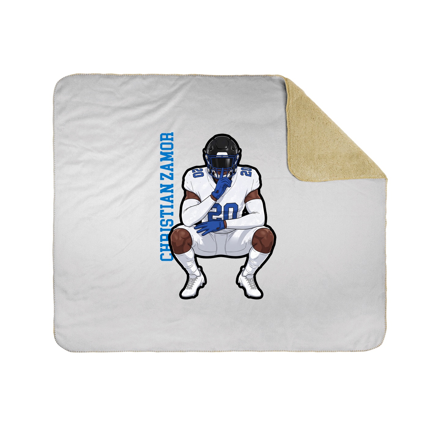 Throw Blanket — Name Vertical in White