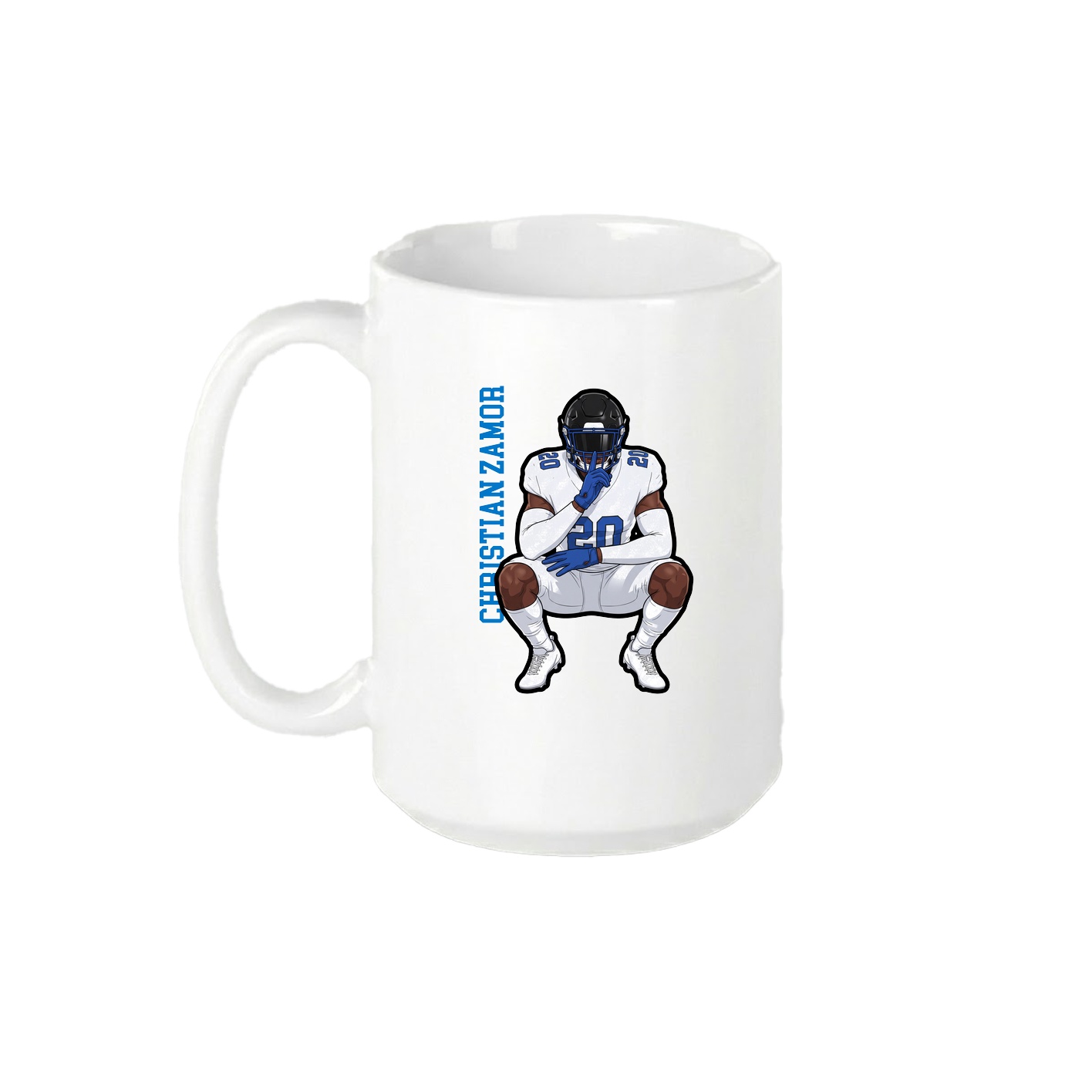 15oz Coffee Mug — Name Vertical in White