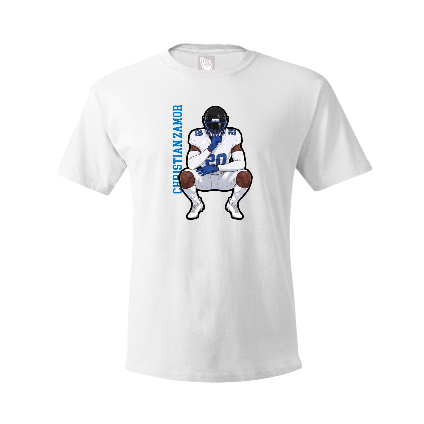 Tee — Name Vertical in White