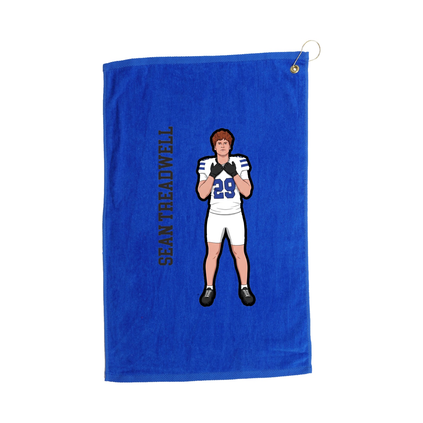 Golf Towel — Name Vertical in Royal