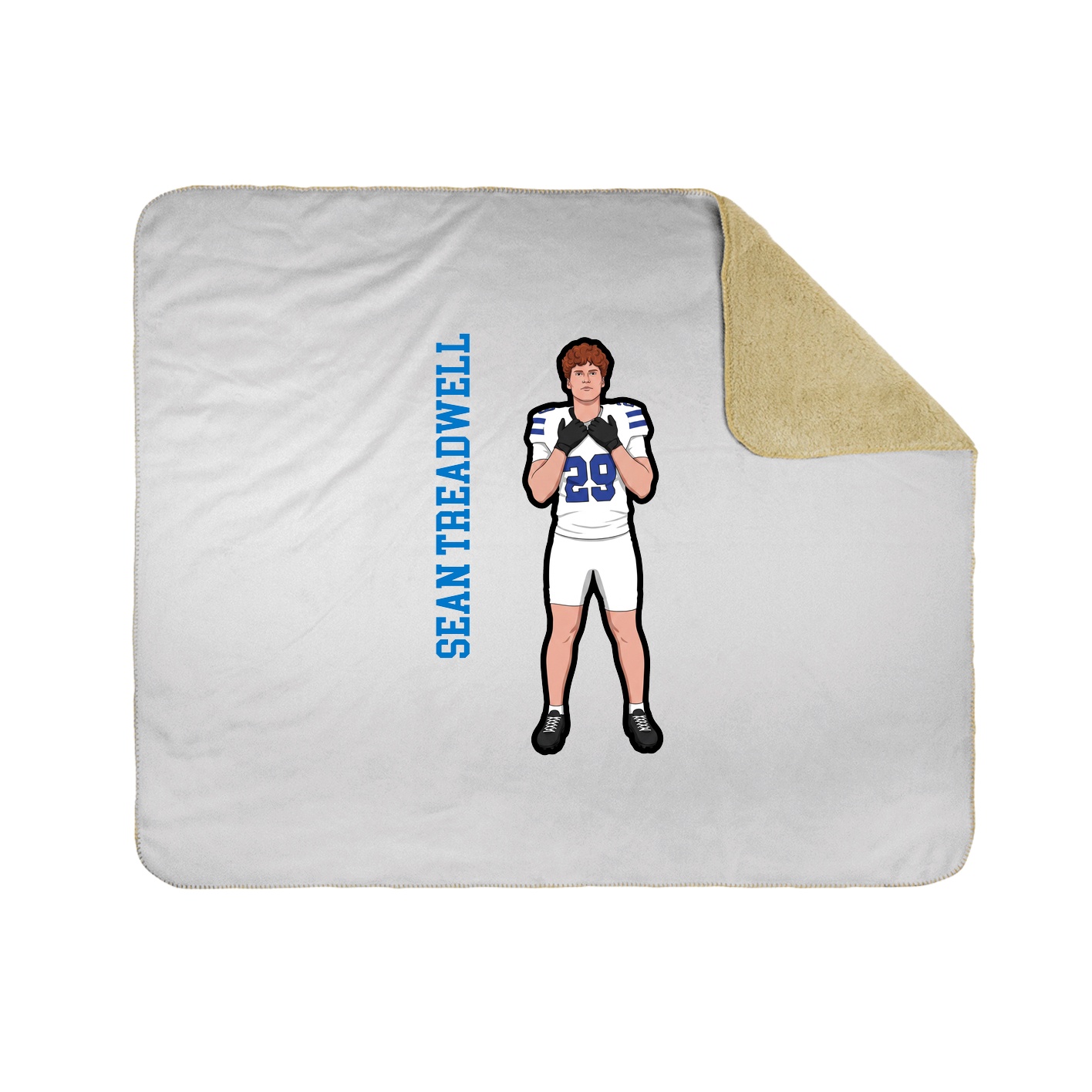 Throw Blanket — Name Vertical in White