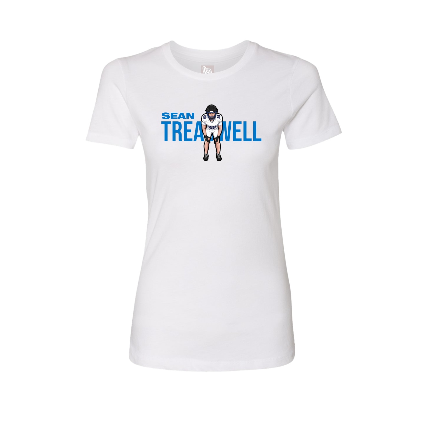 Fitted Women's Tee — Player Name in White